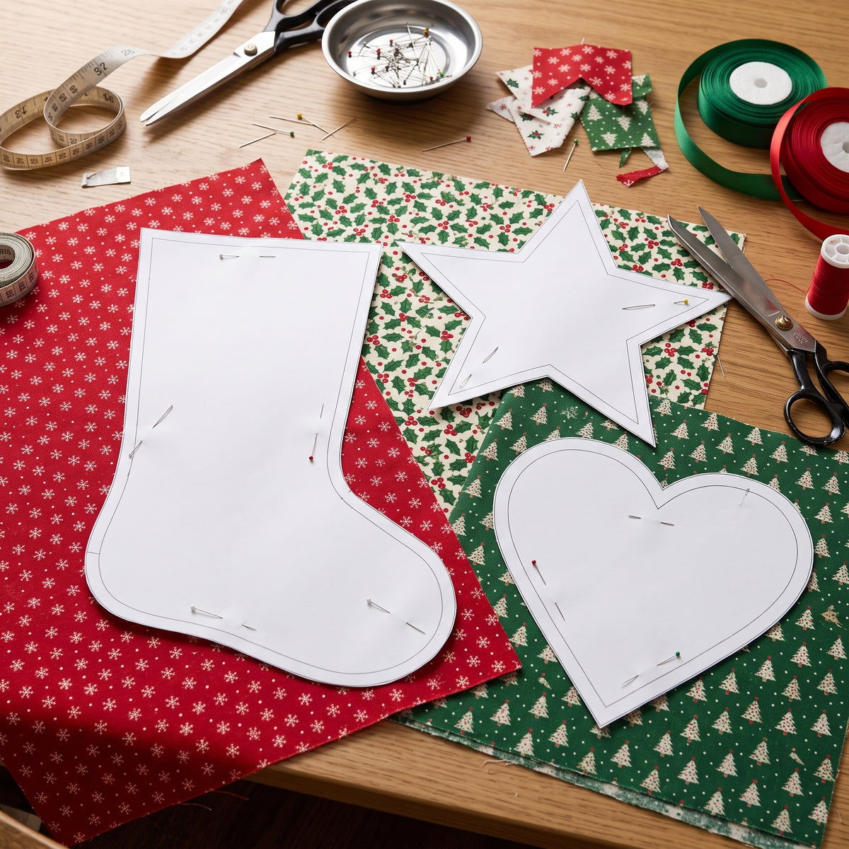 10 Christmas Sewing Patterns Bundle PDF, Stocking, Baskets, Star Table Mat, Gift Bag, Fabric Tree, Easy Holiday Decor
