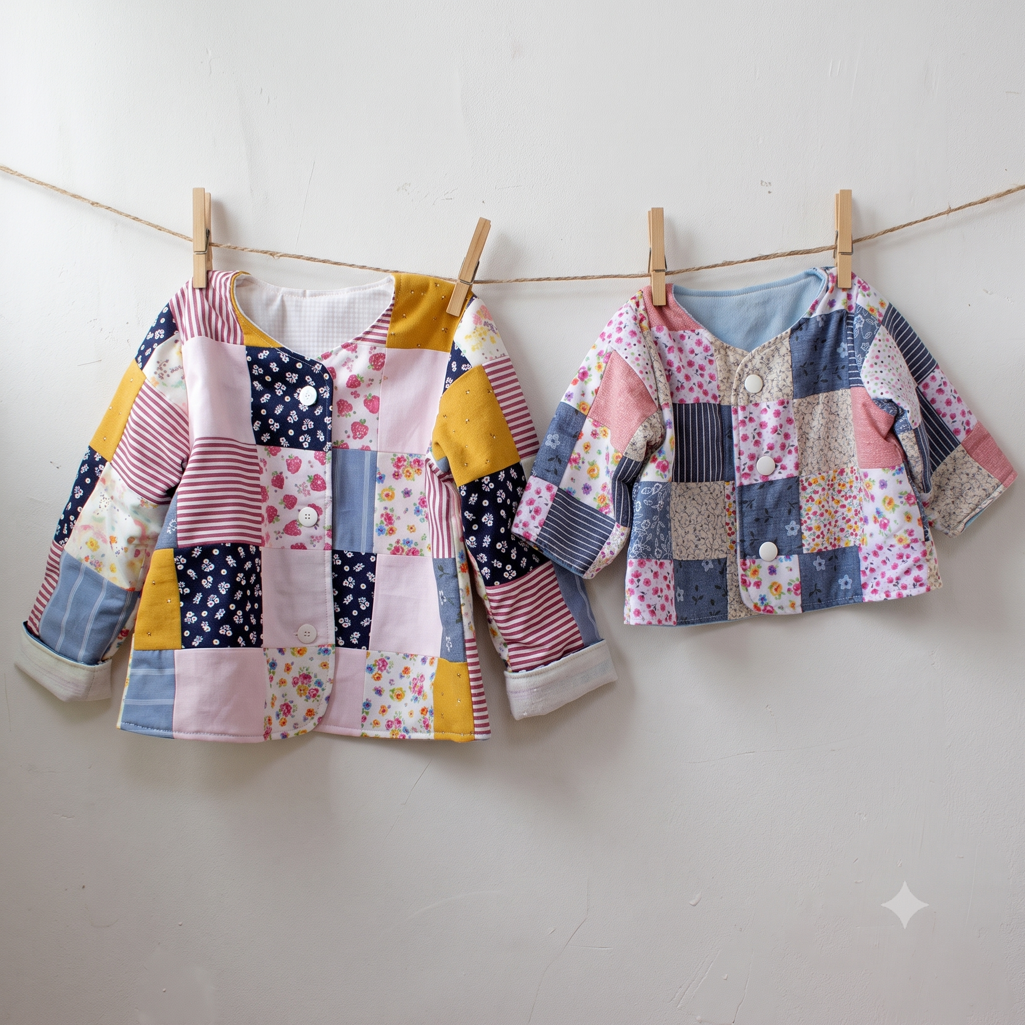 Reversible Baby Jacket PDF Sewing Pattern, Patchwork Baby Jacket Pattern, Newborn to 5 Years, 10 Sizes Instant Download