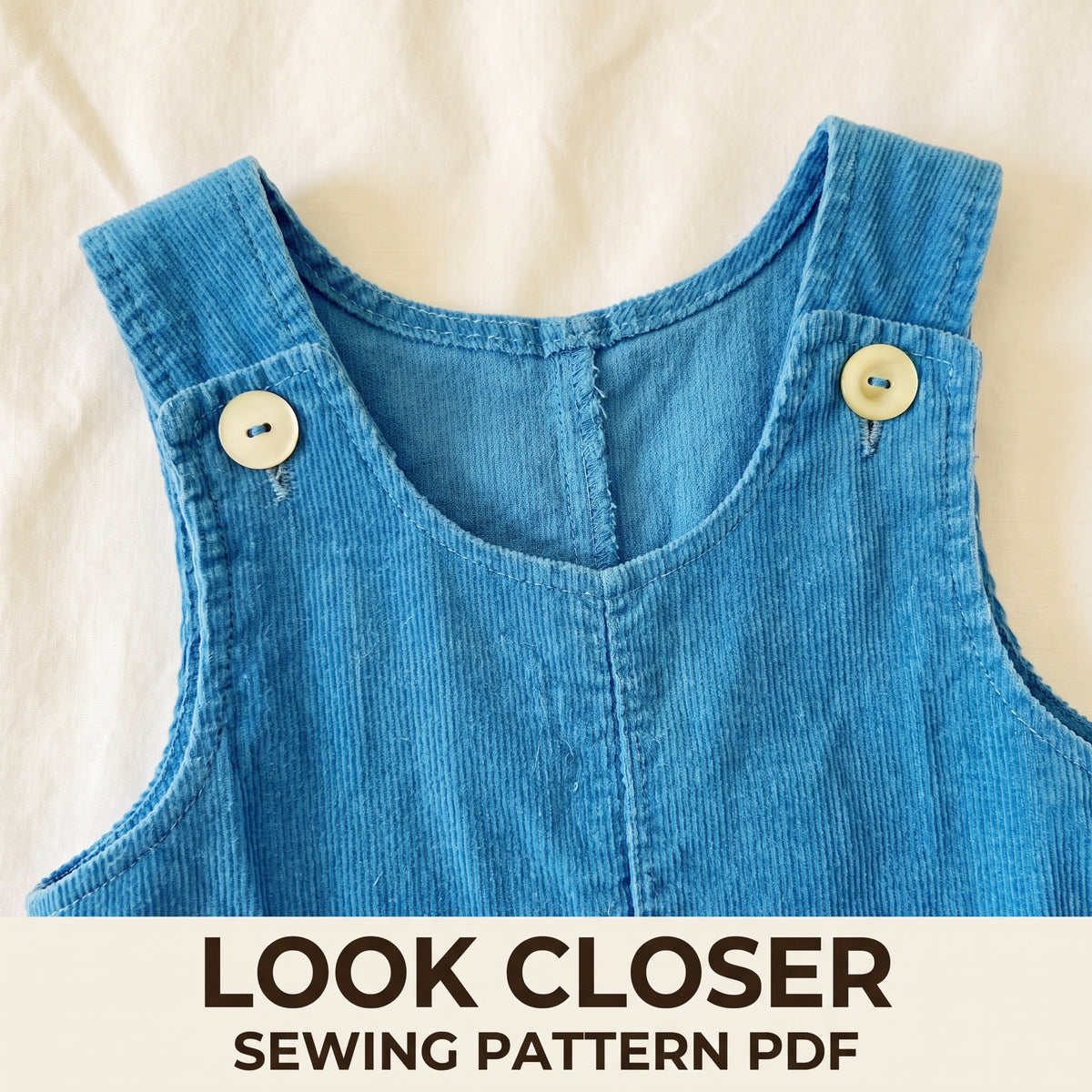 Baby Overalls Sewing Pattern PDF, Corduroy Dungarees with Bib and Snap Crotch plus Striped T-Shirt, 6 Months to 4T
