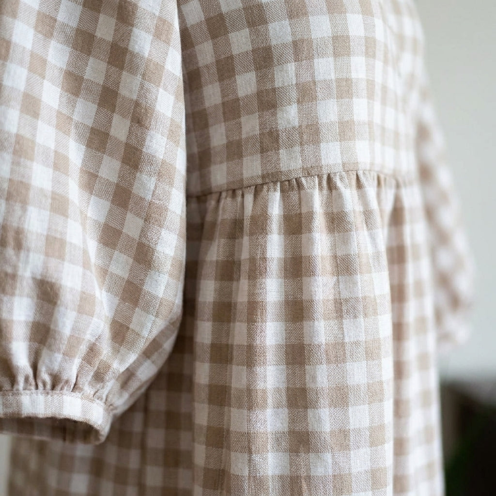 🤍 Gingham Wrap Dress Sewing Pattern