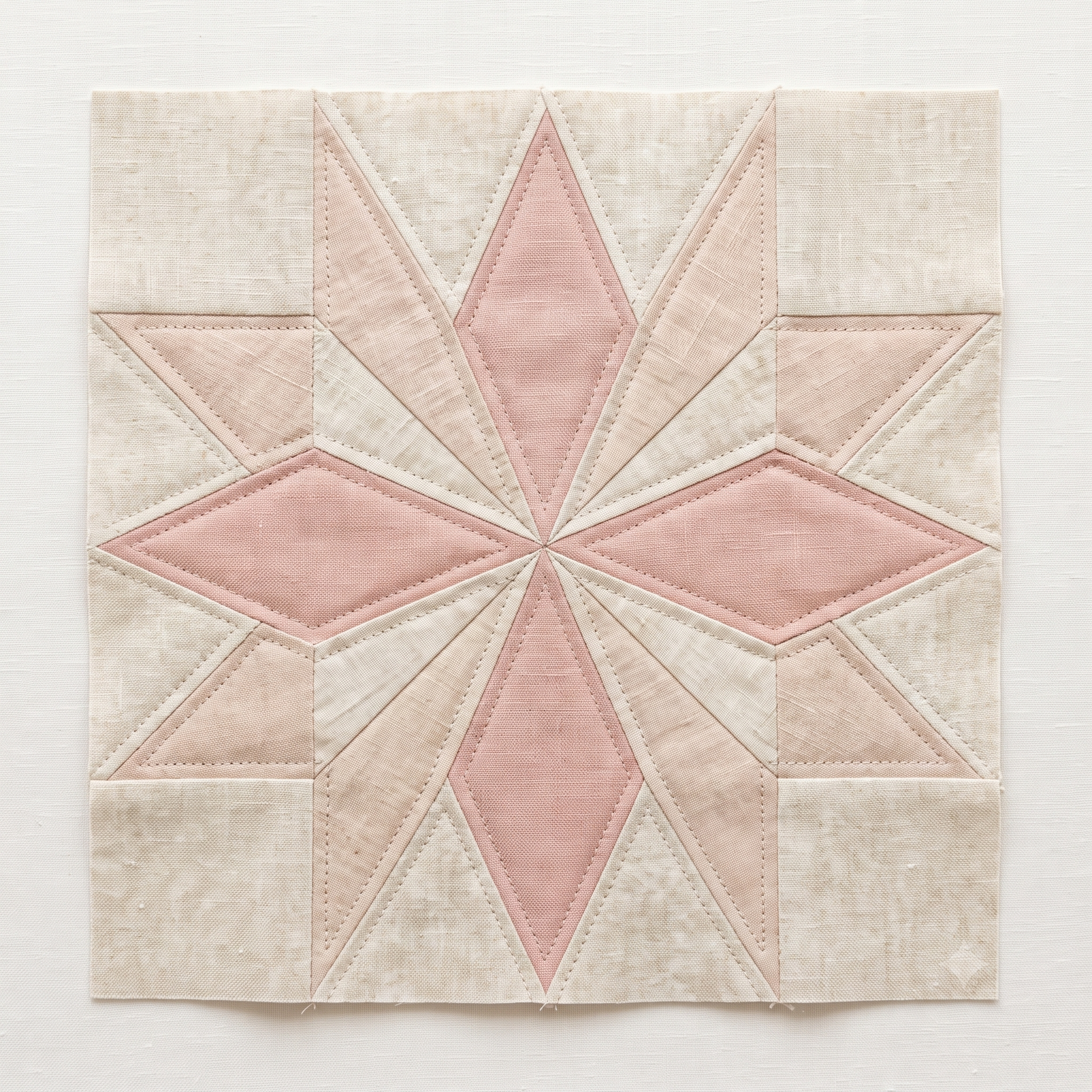 Blush Blossom Quilt Pattern PDF, Pink Cream Patchwork Quilt, Romantic HST Quilt Pattern, Digital Download