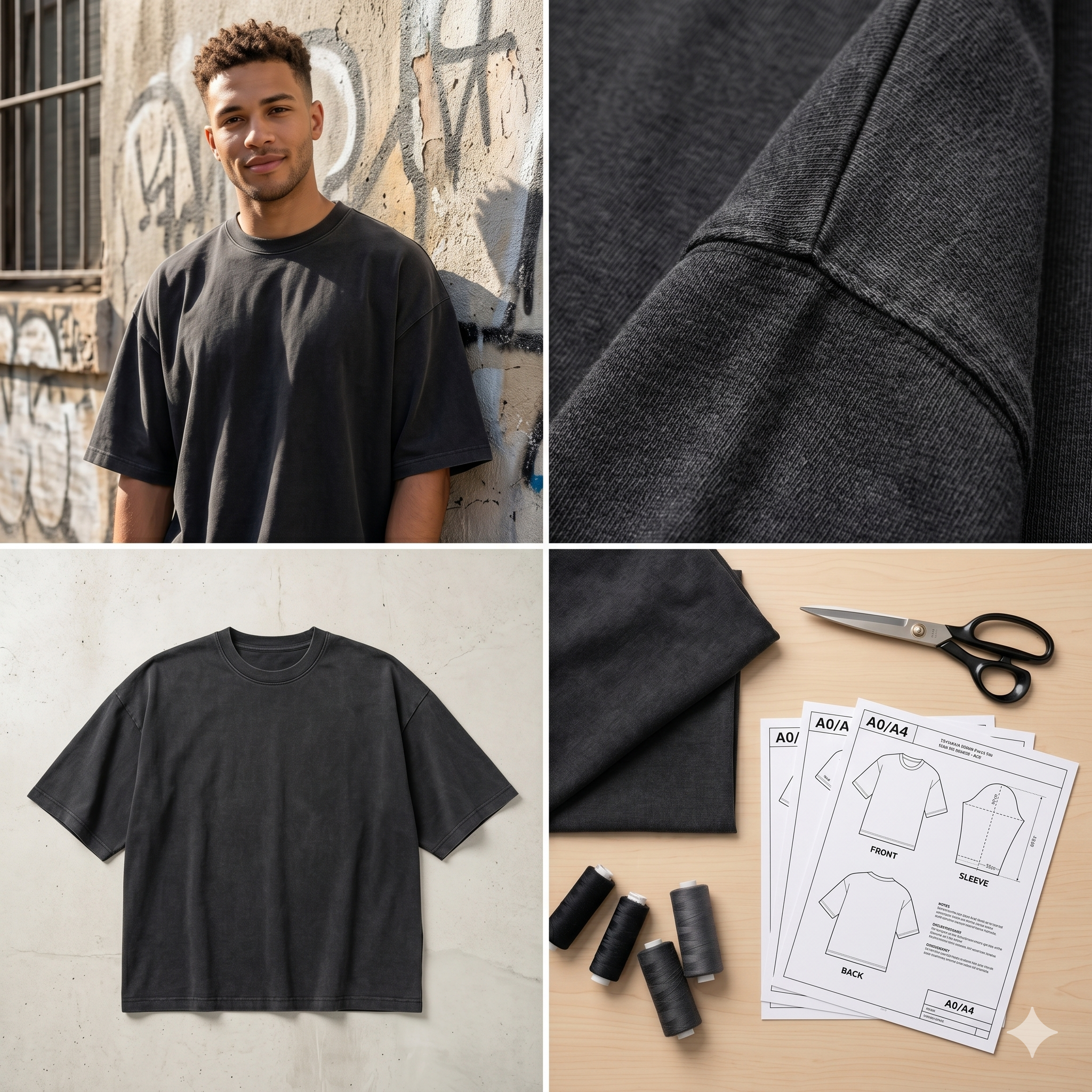 Boxy Fit T Shirt Sewing Pattern PDF, Unisex Oversized Tee Pattern, Youth & Adult Sizes 5XSโ5XL, A4 Digital Download, Beginner Friendly