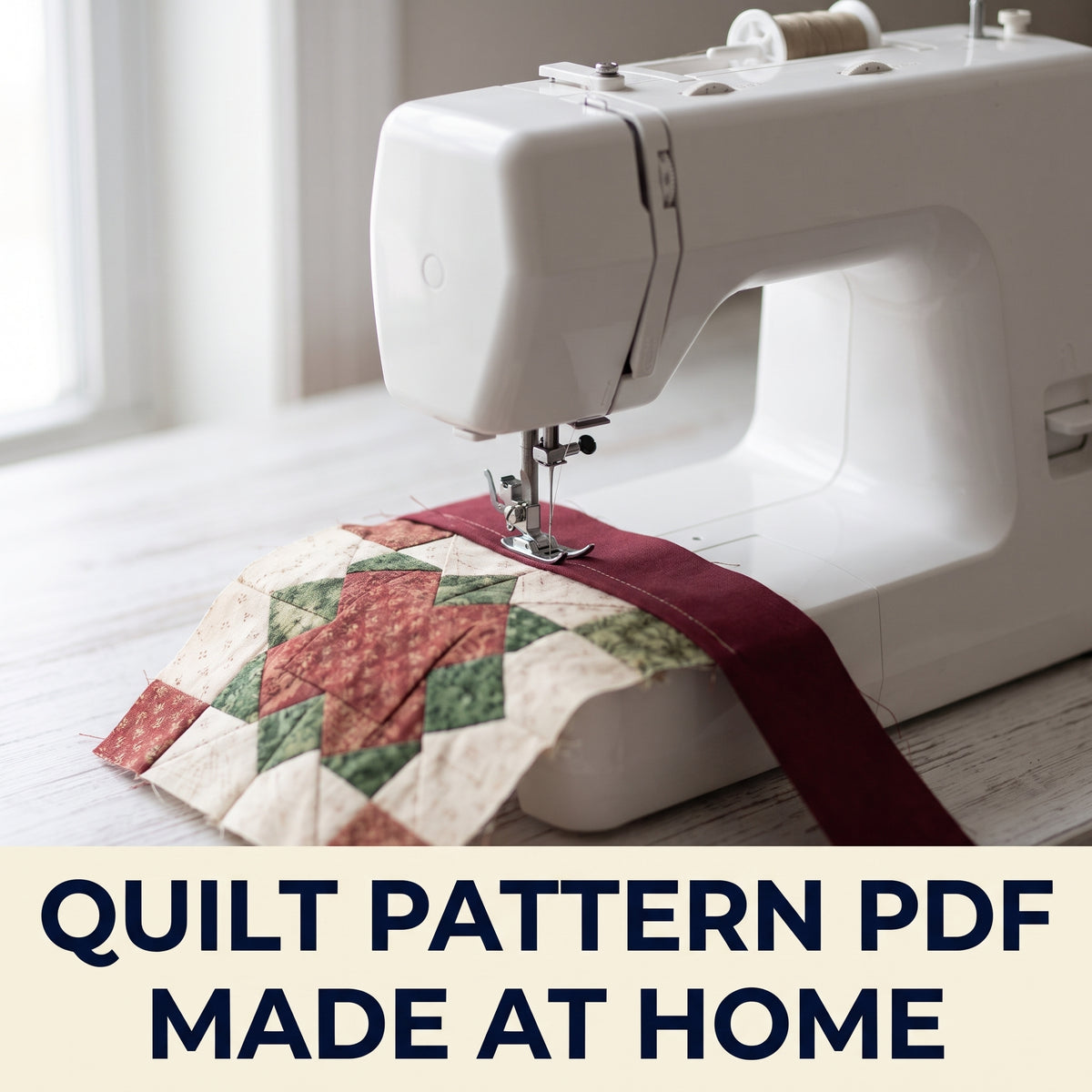 Burgundy and Sage Star Quilt Pattern PDF – 25 Eight-Point Stars with Sashing, Throw Size 50 x 60 in