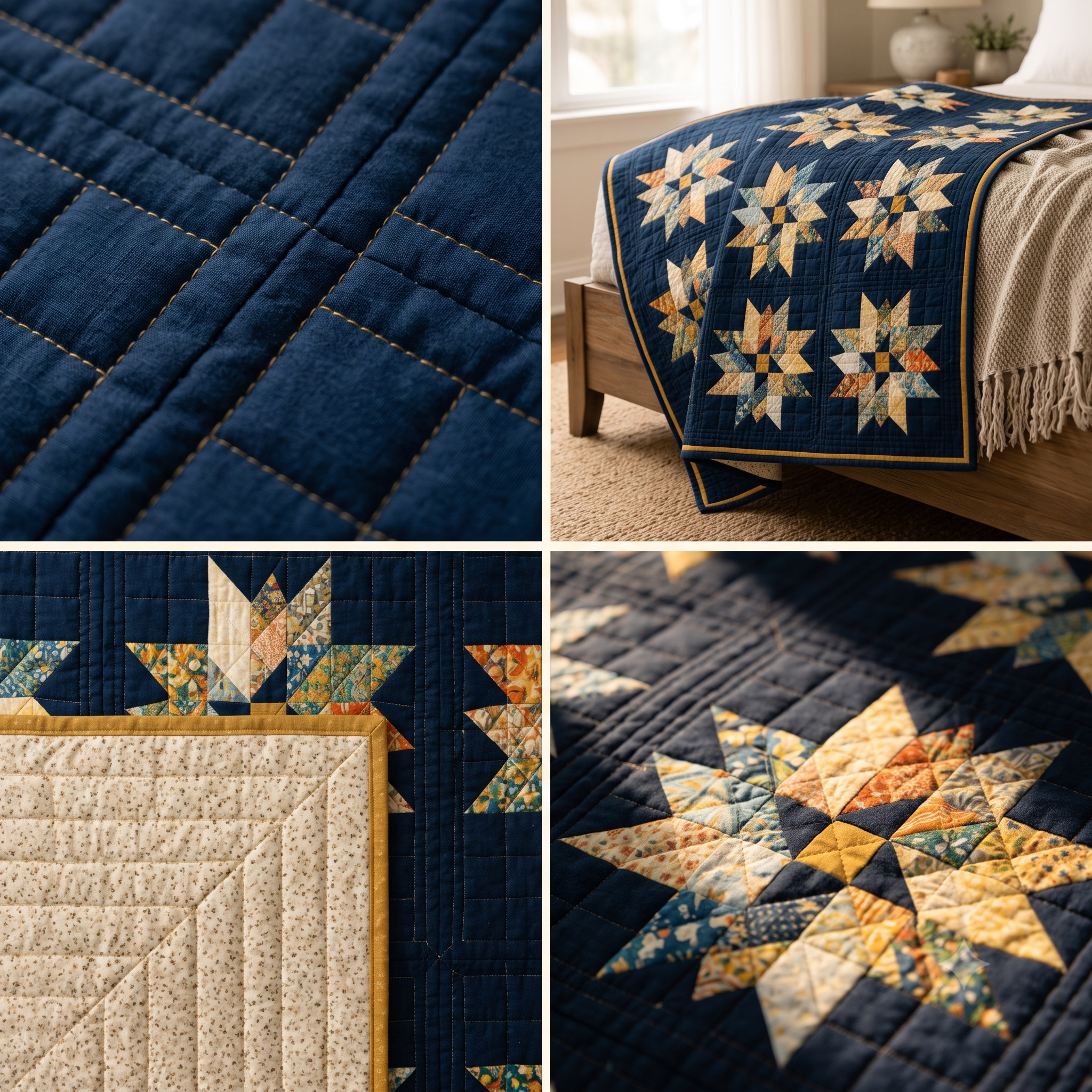 Celestial Stars Quilt Pattern PDF | Modern Star Quilt Pattern | Geometric Patchwork Quilt | Beginner Friendly | Instant Download