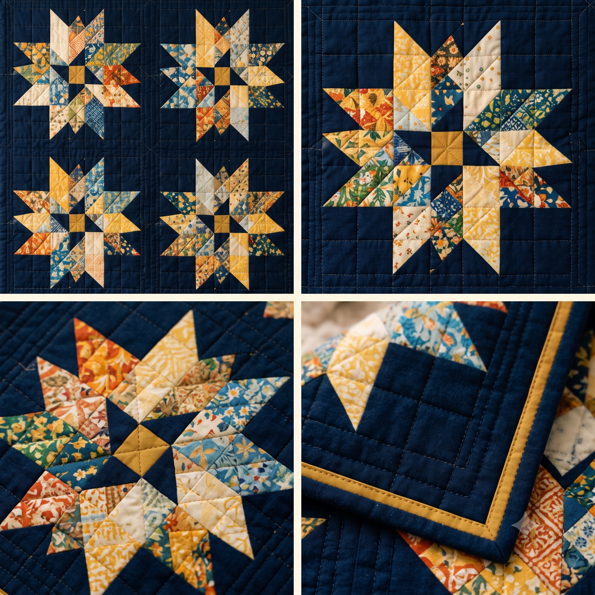 Celestial Stars Quilt Pattern PDF | Modern Star Quilt Pattern | Geometric Patchwork Quilt | Beginner Friendly | Instant Download