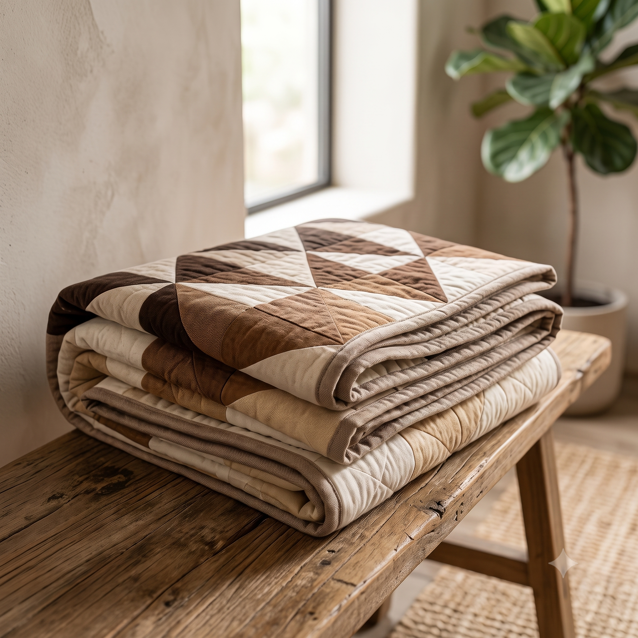 Checker Fade Quilt Pattern PDF | Beginner-Friendly HST Quilt | Modern Boho Ombré, Neutral Brown & Cream | Baby, Throw & Twin | Instant Download