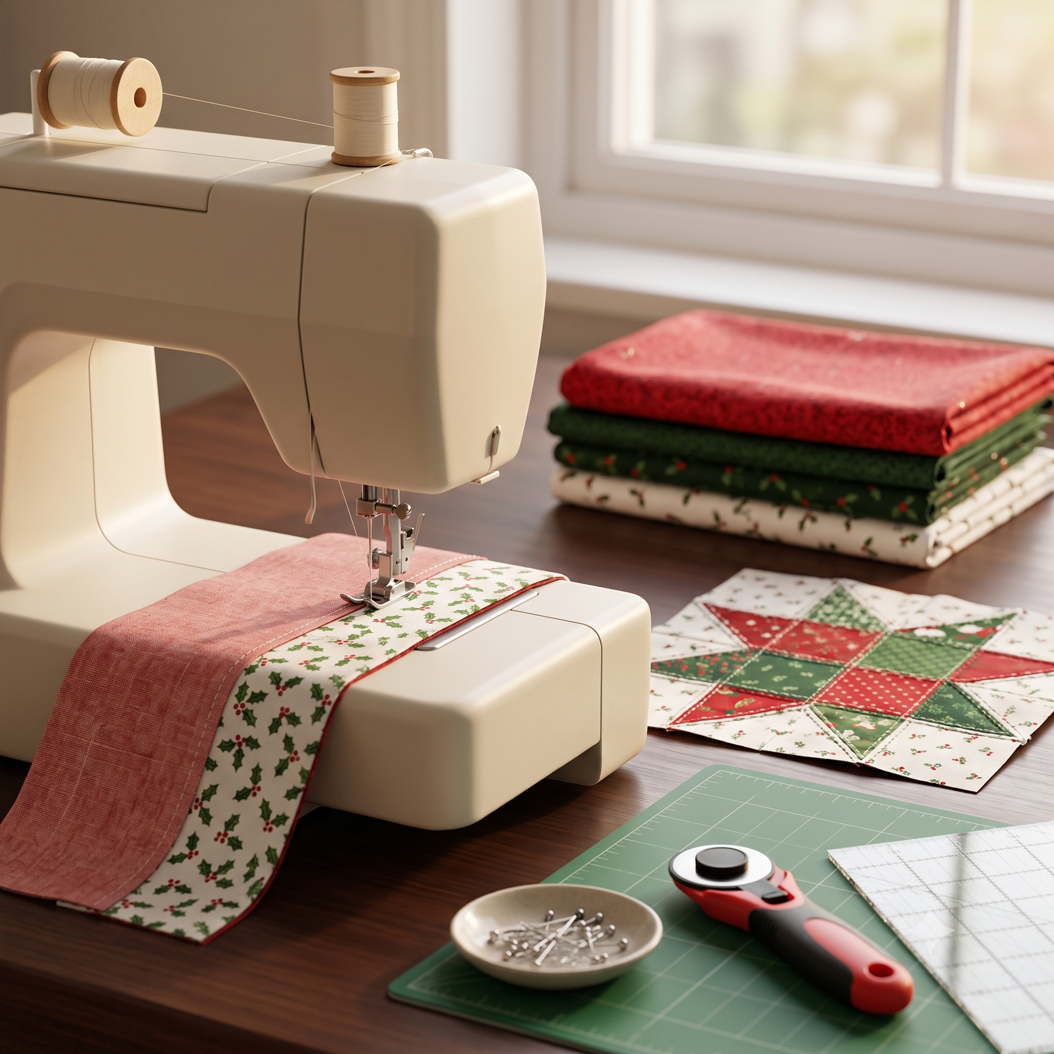 Christmas Star Table Runner Quilt Pattern PDF | 20 x 36 Holiday Patchwork | Wall Hanging | Instant Download