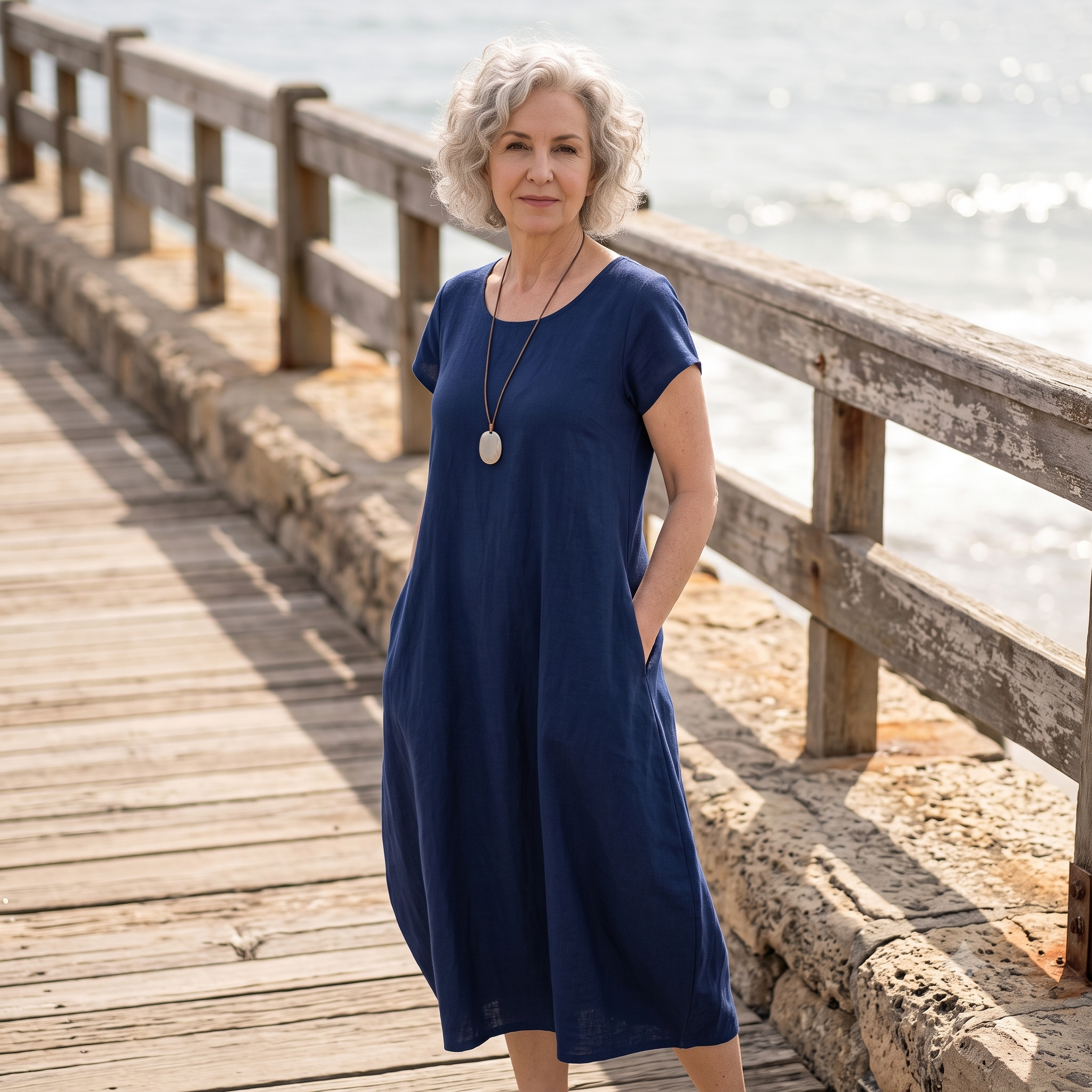 Cocoon Dress Sewing Pattern PDF | Katie Summer Dress Pattern for Women, Round Neck Dress with Pockets, Sizes S-5XL, Instant Download