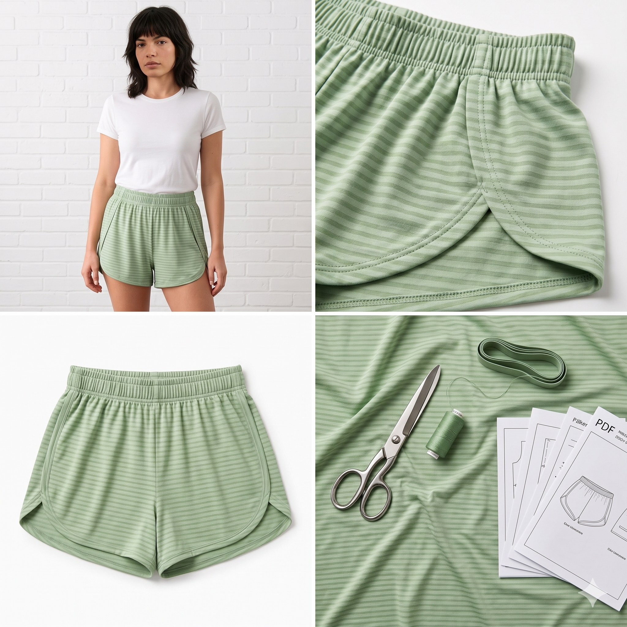 Comfy Lounge Shorts โ Sewing Pattern (PDF) | High-Waist Elastic Pajama Shorts