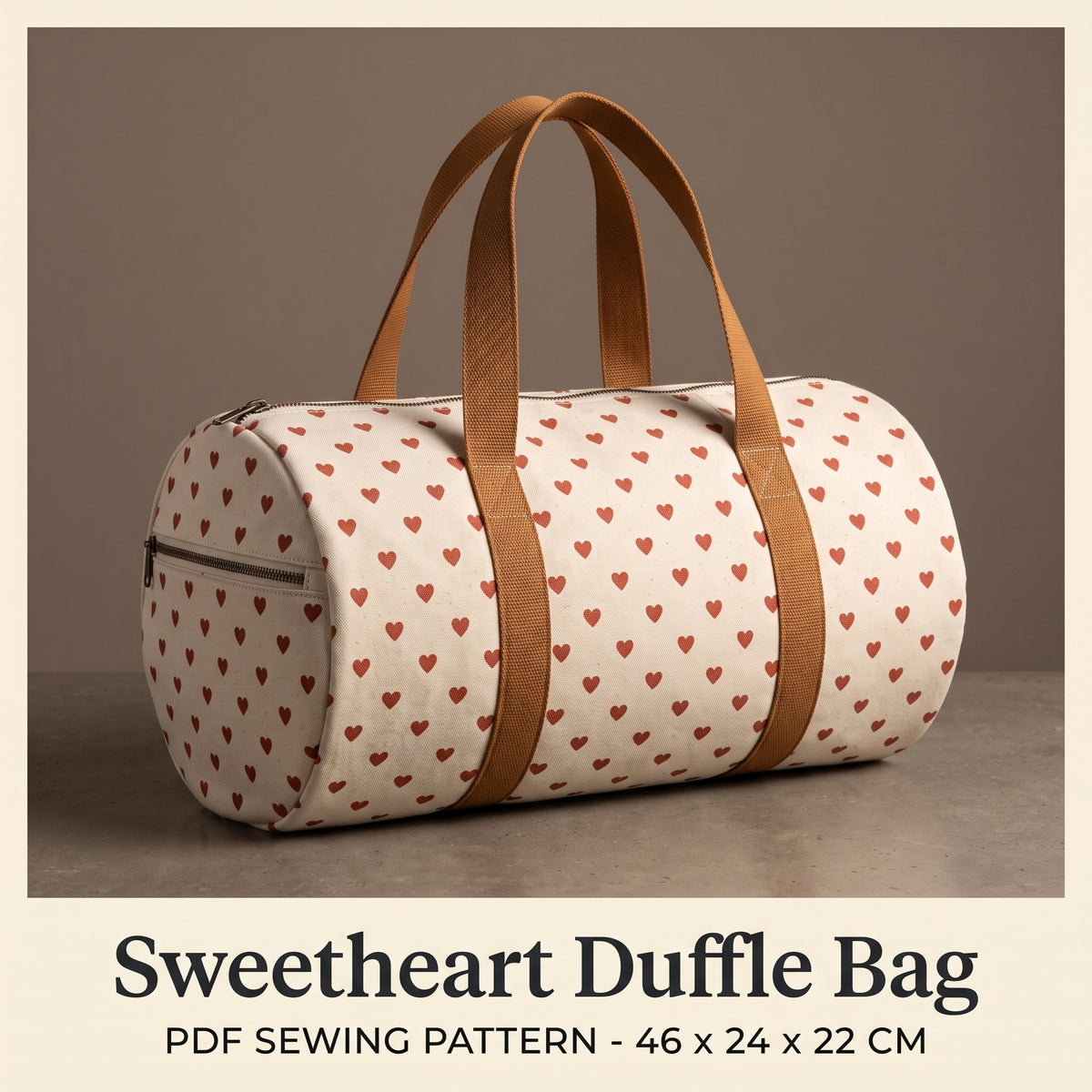 Sweetheart Duffle Bag Sewing Pattern PDF | Holdall | Cutting List