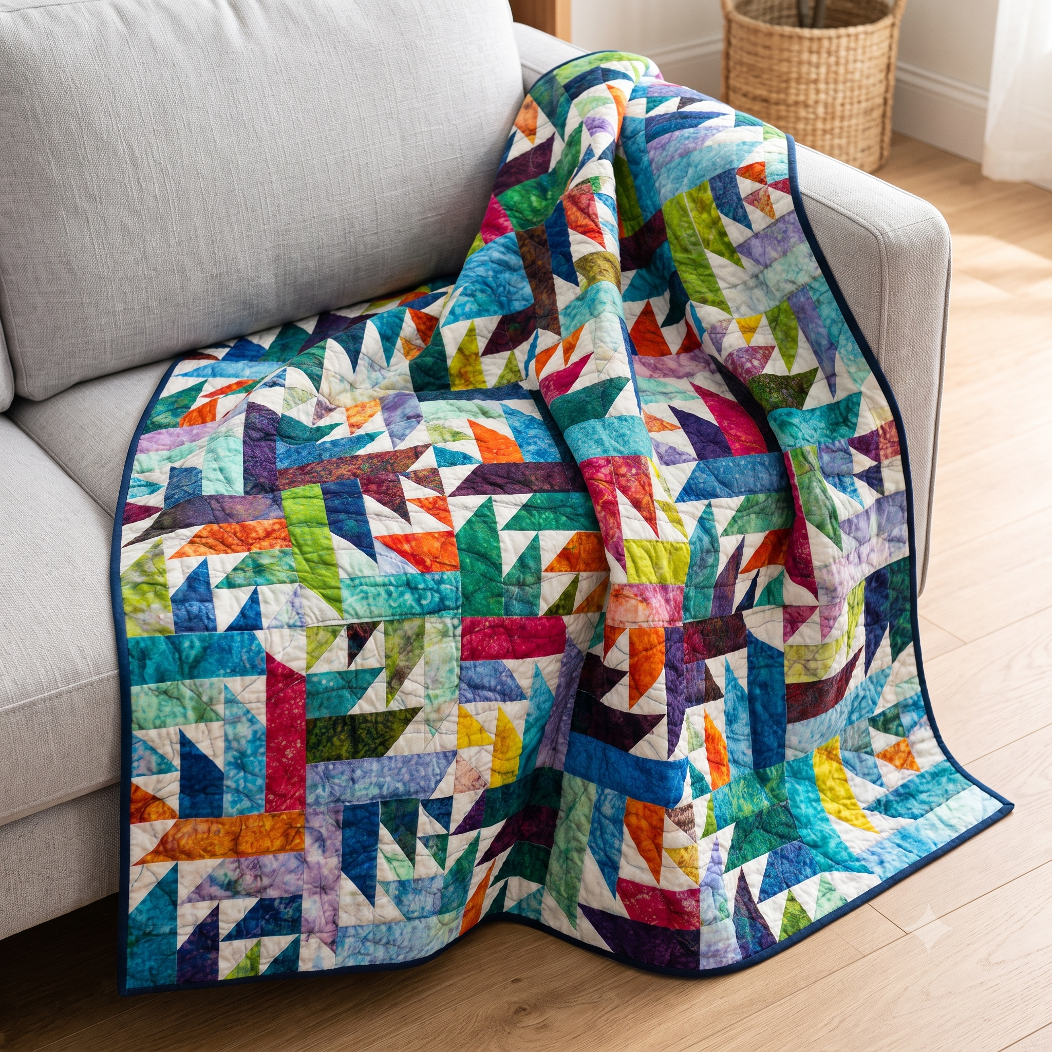 Enchanted Garden Quilt Pattern PDF | Modern Batik Quilt | Throw to King | Instant Download