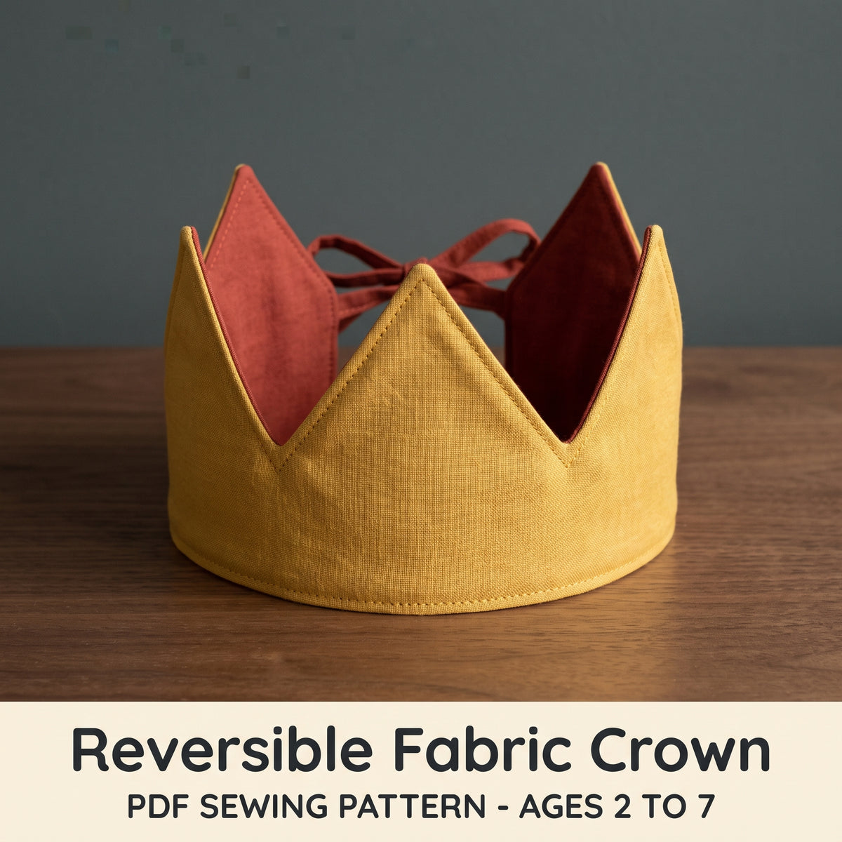 Fabric Crown Sewing Pattern PDF, Kids Birthday Crown, Ages 2-7