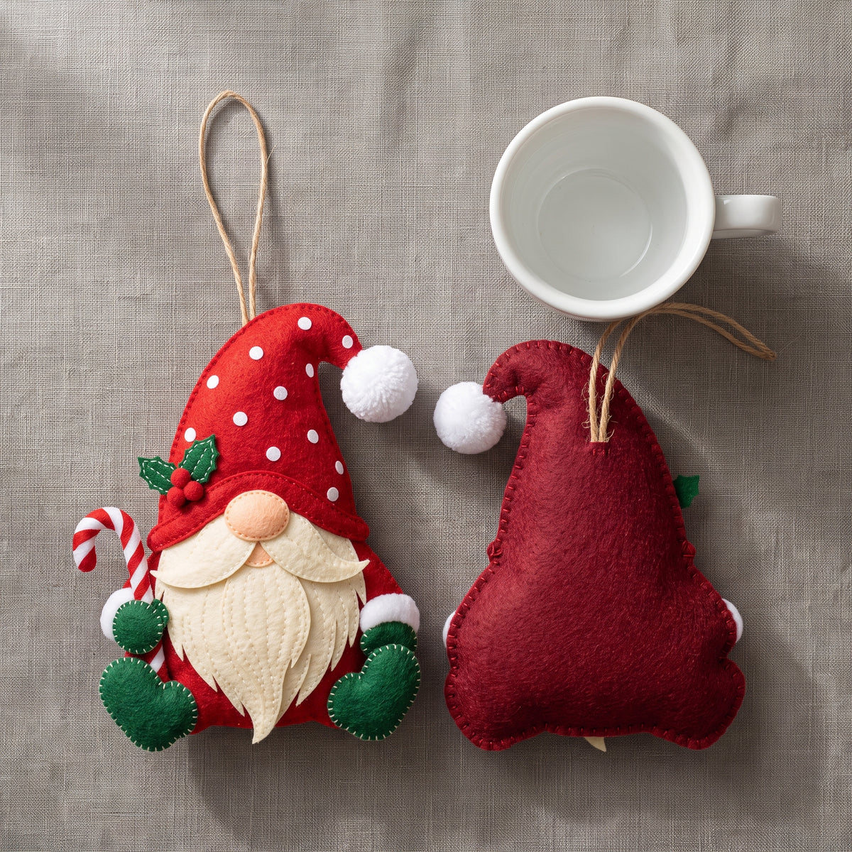 Felt Gnome Christmas Ornament PDF Sewing Pattern | Hand Sewn Tree Decoration, Beginner Friendly