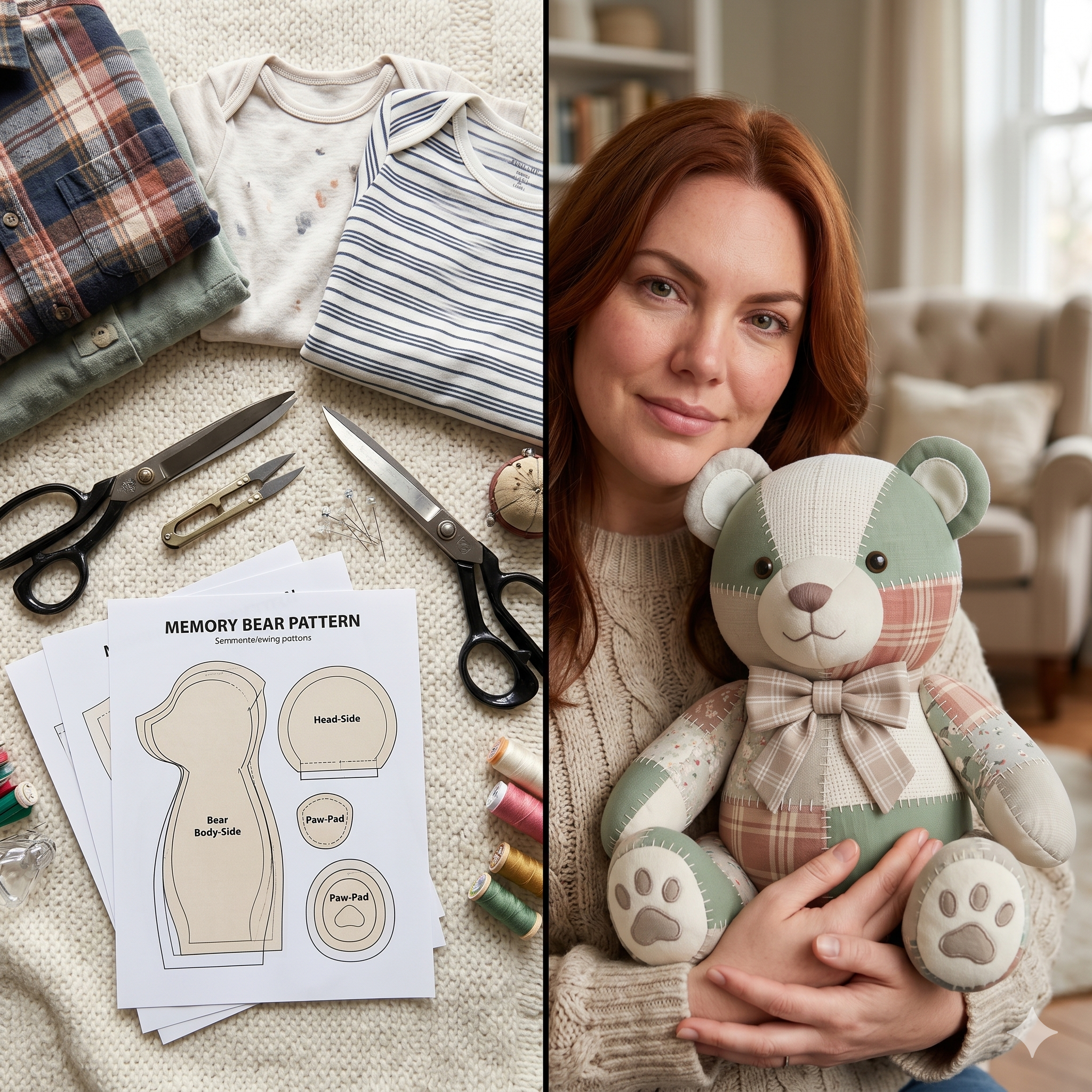 Simple Memory Bear Pattern 18" Easy Bear Pattern Memorial Bear Sewing Tutorial Pattern Sewing Pattern Simple Bear Keepsake Bear PDF Pattern
