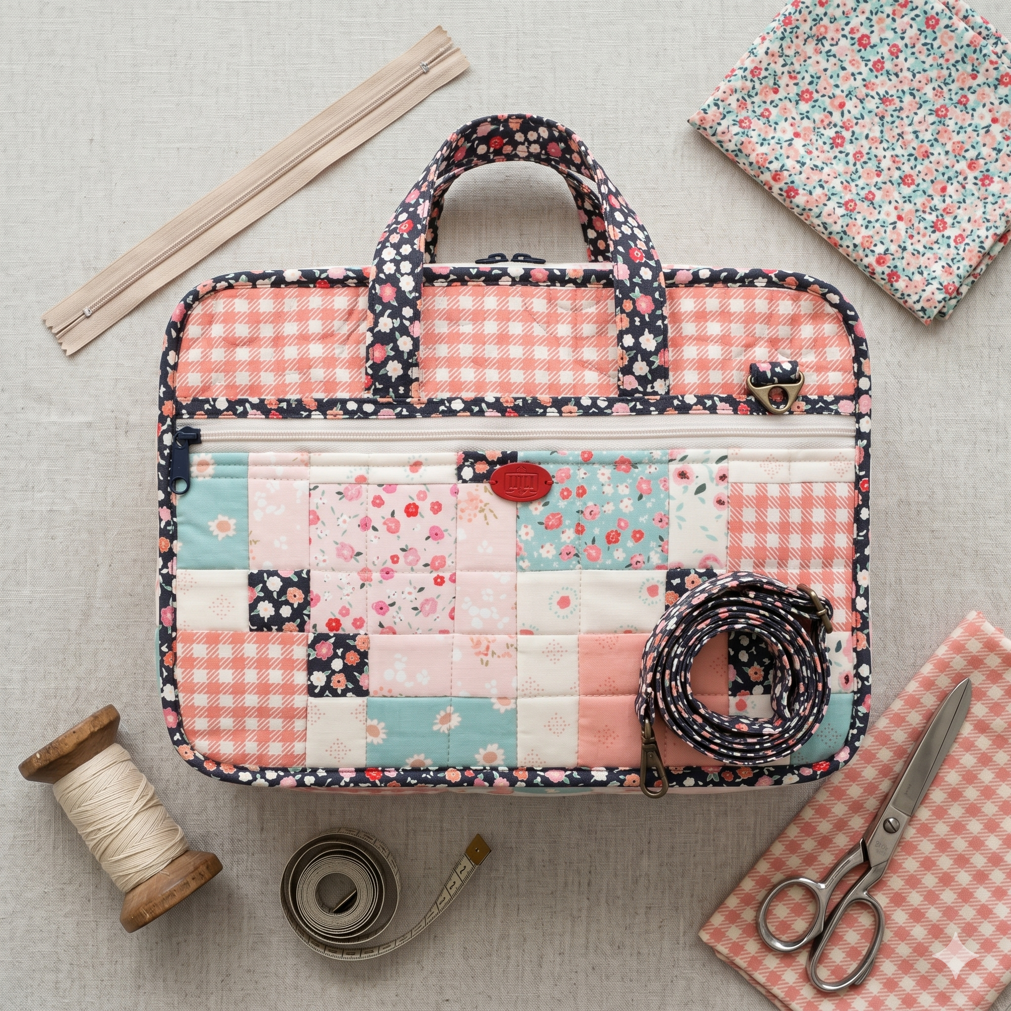 🧳 Patchwork Quilted Travel Bag Sewing Pattern