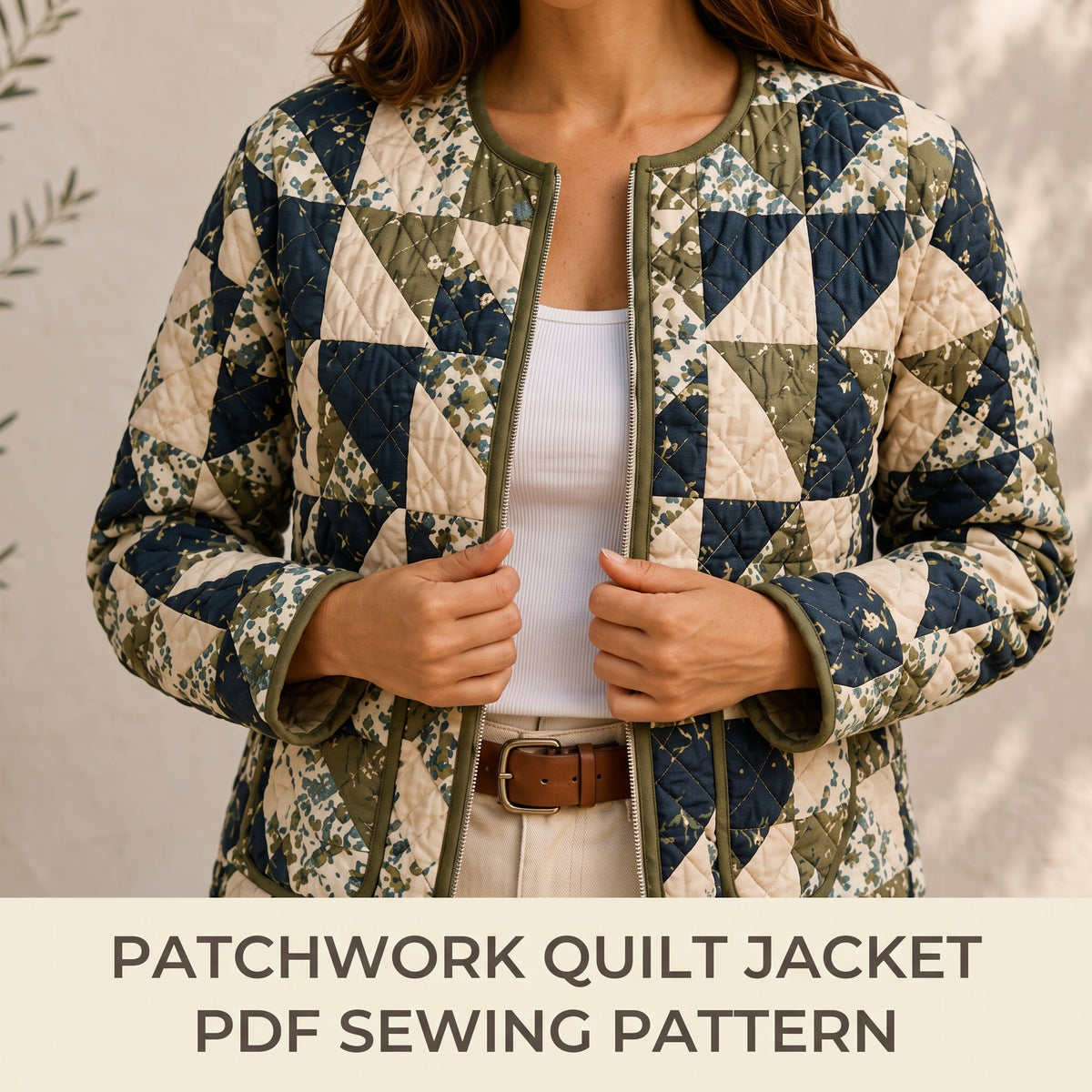 Quilt Jacket PDF Sewing Pattern | Patchwork Quilted Coat, XS-3XL, A0 A4 US Letter | Instant Download