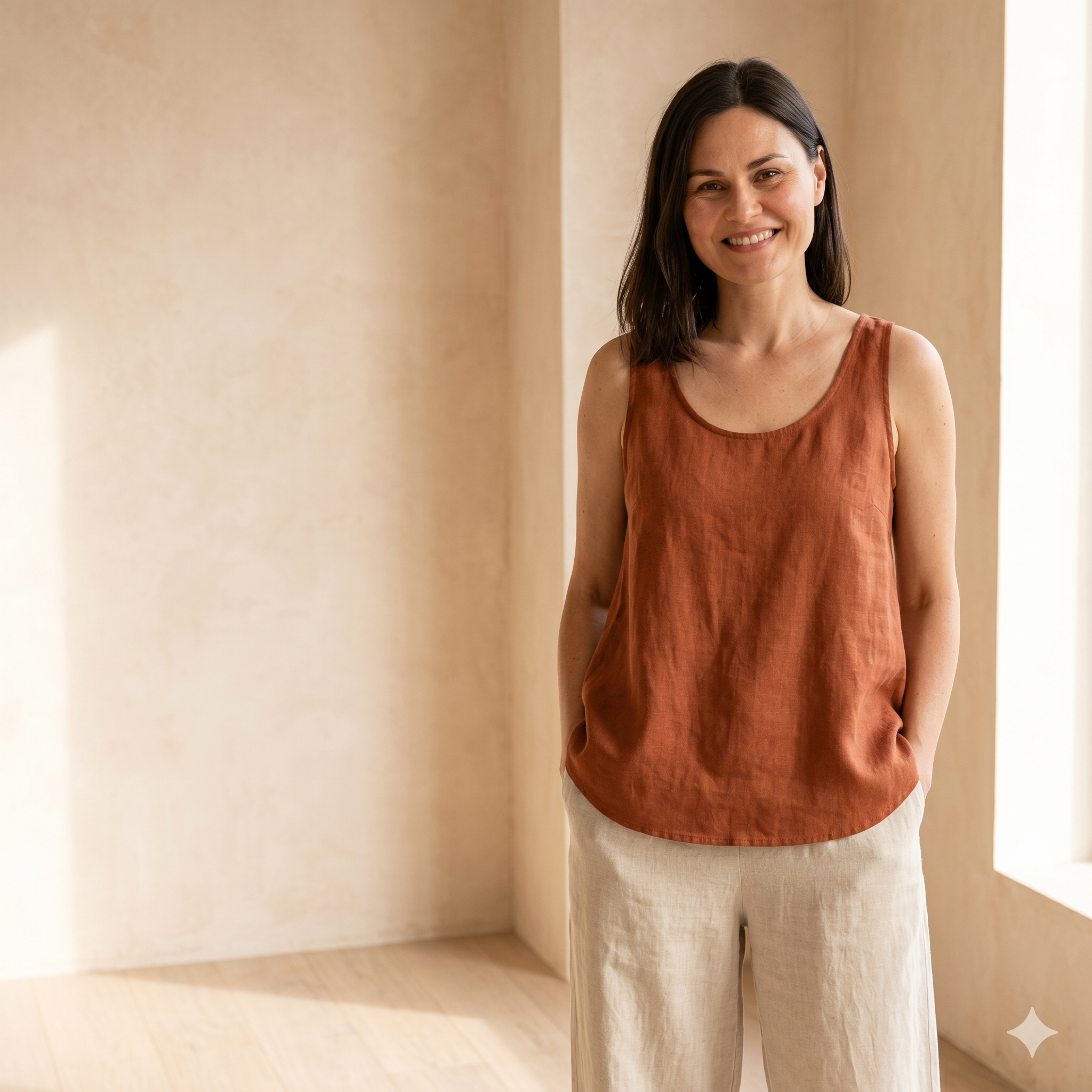 Linen Tank Top Sewing Pattern PDF | A-Line Scoop Neck Top Pattern for Women, Easy Summer Tank, Beginner, Sizes XS-5XL, Instant Download
