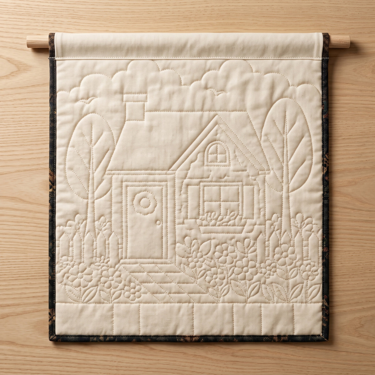 Cottage Quilt Pattern PDF, Applique Wall Hanging, Scrap Friendly