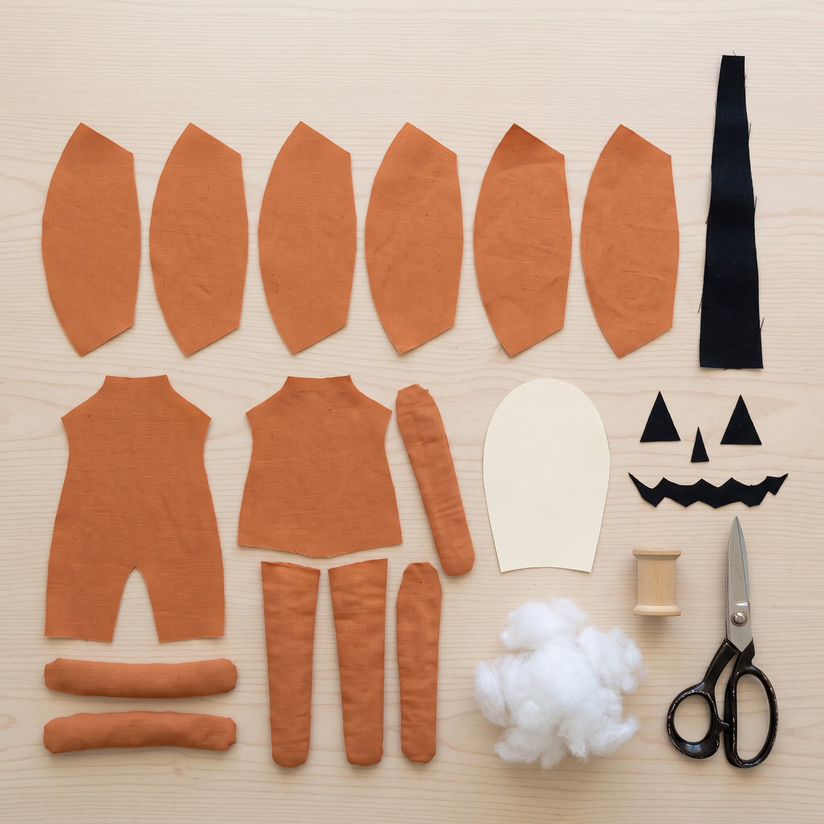 Halloween Doll Sewing Pattern | Jack o Lantern Pumpkin Rag Doll with Dress PDF | 18 in / 46 cm | 16 Page Guide