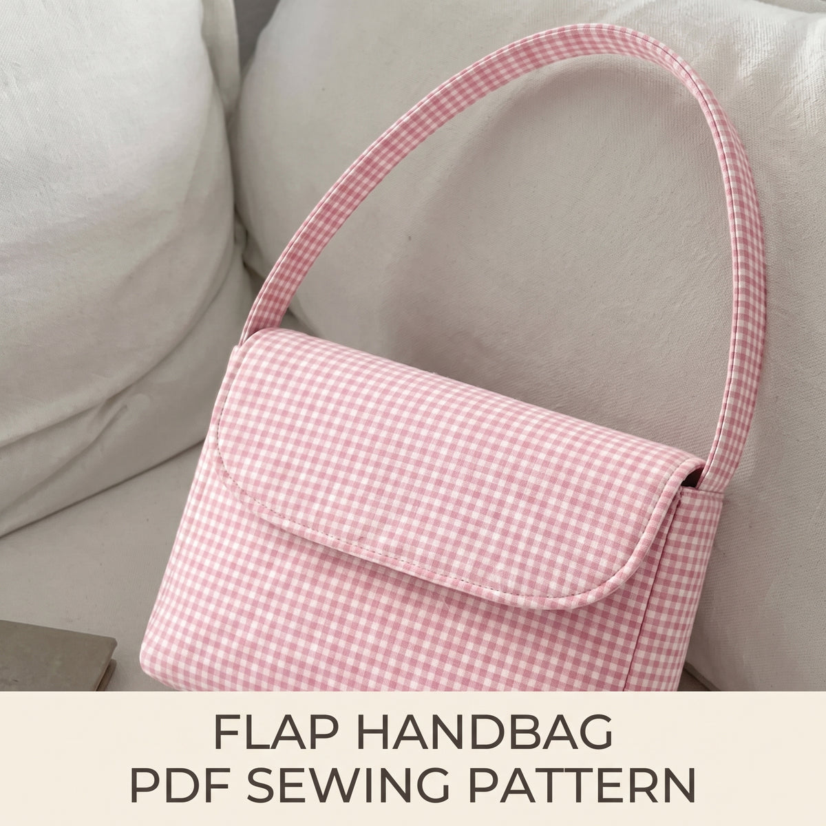 Flap Handbag PDF Sewing Pattern | Shoulder Bag / Baguette Purse, Fully Lined, 1-2 Hours | A4, Letter