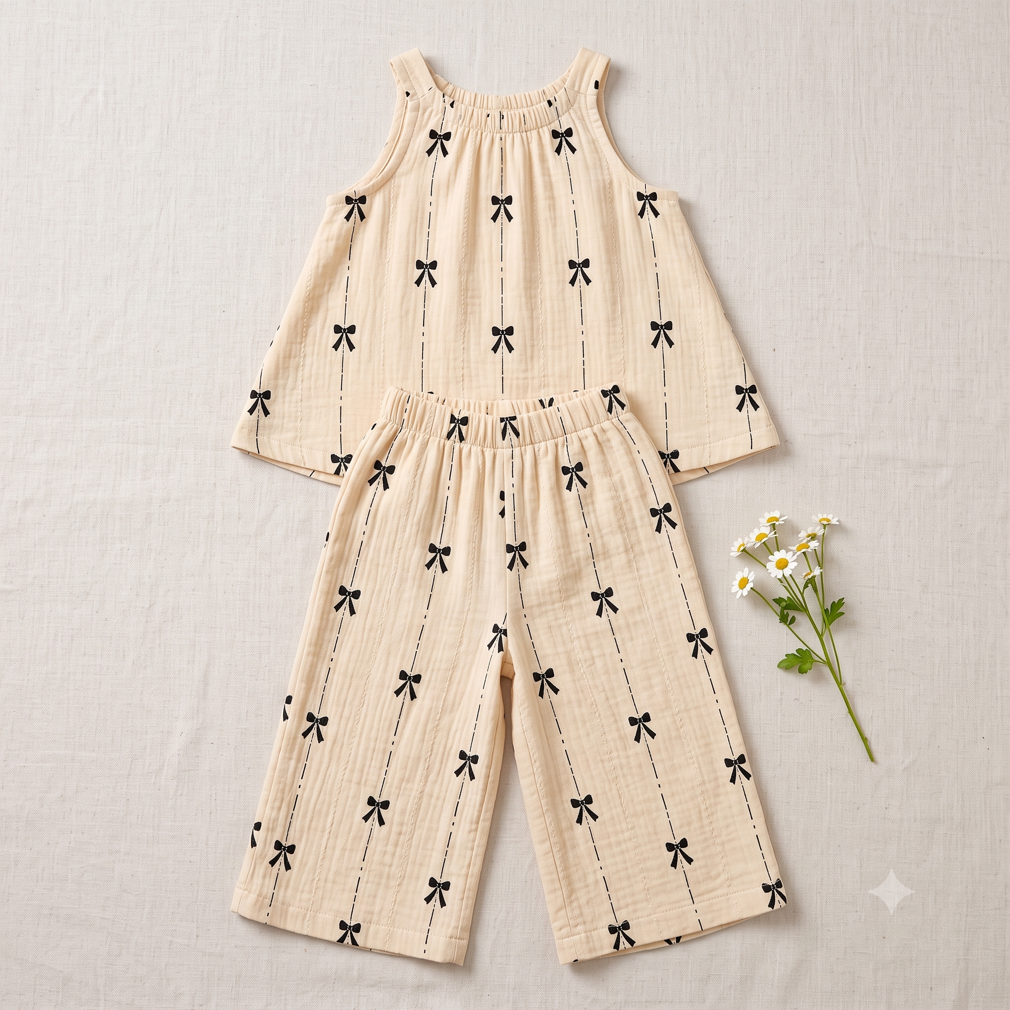 Girls Summer Outfit Sewing Tutorial PDF | Swing Top and Wide Leg Pants Set Size 5 | Beginner Kids Sewing | Instant Download