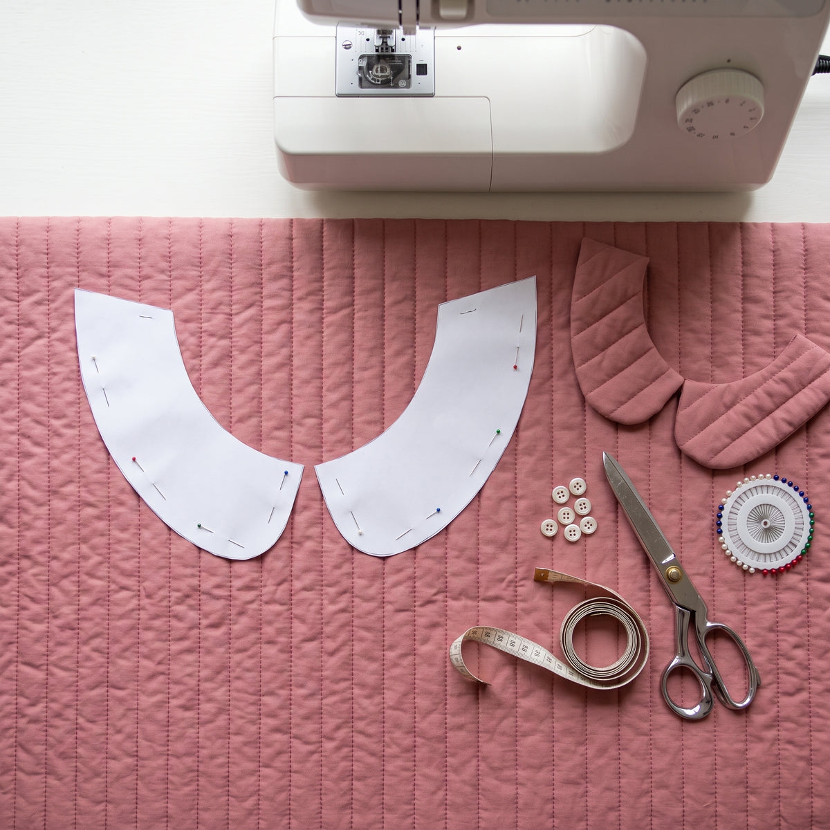 Girls Quilted Jacket Sewing Pattern | Peter Pan Collar & Puff Sleeves | 9 Sizes 6M to 10Y | A0, A4 & US Letter Layered PDF