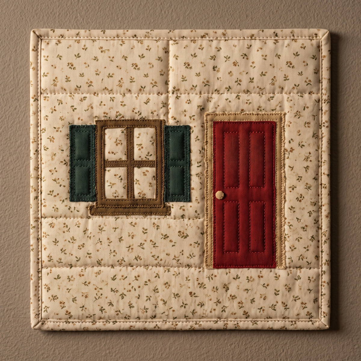 Cottage Quilt Pattern PDF, Applique Wall Hanging, Scrap Friendly