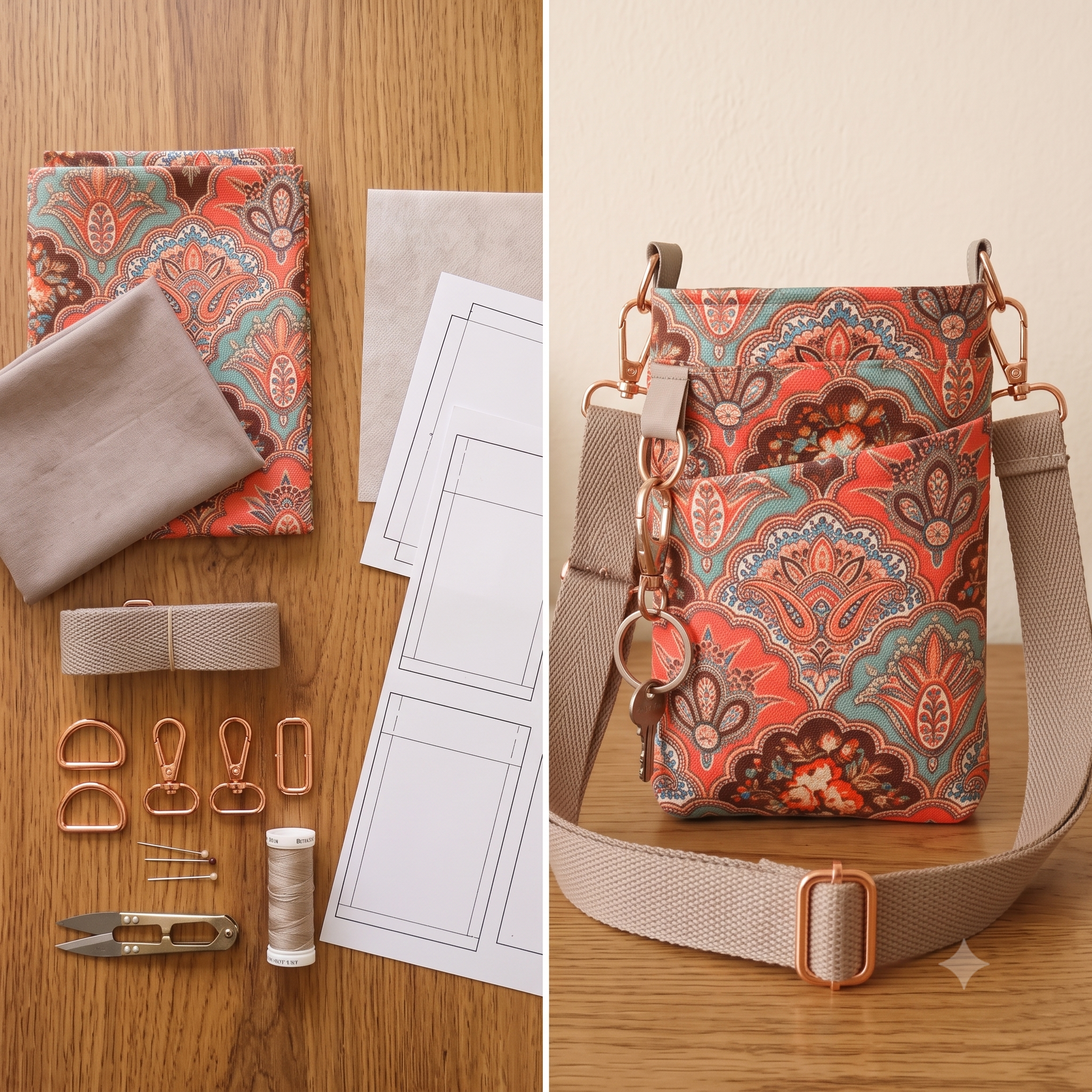 Phone Sling Bag PDF Sewing Pattern | Crossbody Phone Purse with Pocket | Beginner Bag Pattern | Instant Download A4 US Letter
