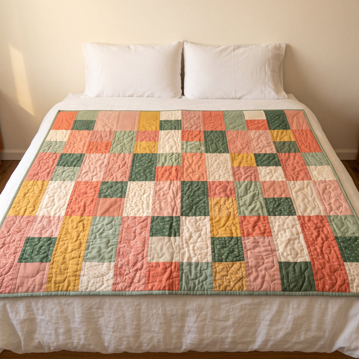 Hopscotch Quilt Pattern PDF, Layer Cake Friendly, 10 Inch Squares, 5 Sizes Baby to King, Easy Beginner Quilt