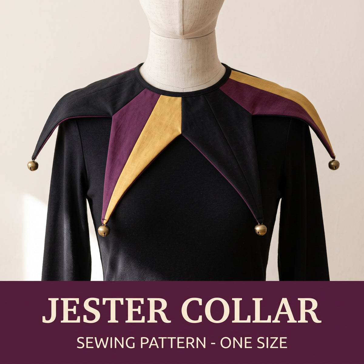 Jester Collar Sewing Pattern PDF, Clown and Elf Costume Collar