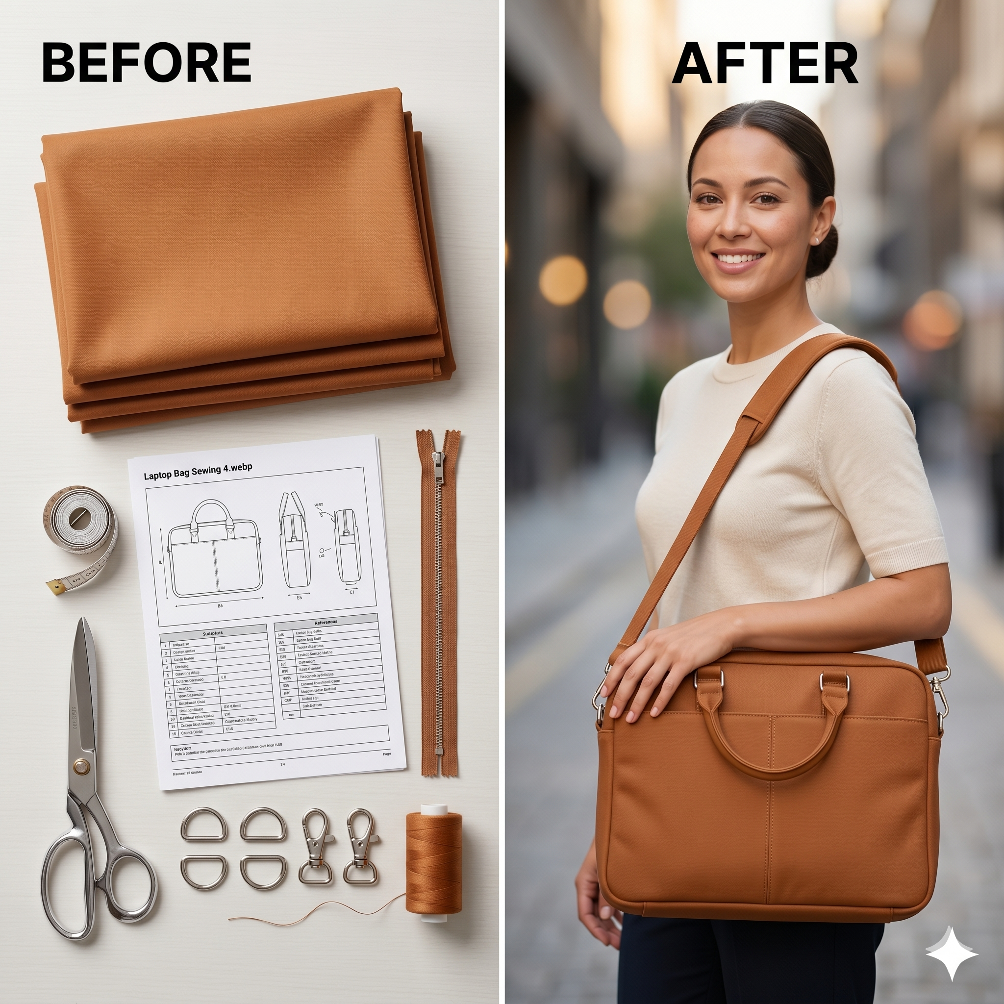 Laptop Bag Sewing Pattern | Bag Pattern | Beginner Pattern | Briefcase Pattern | Sewing Pattern | PDF Sewing Pattern | Easy Bag Pattern