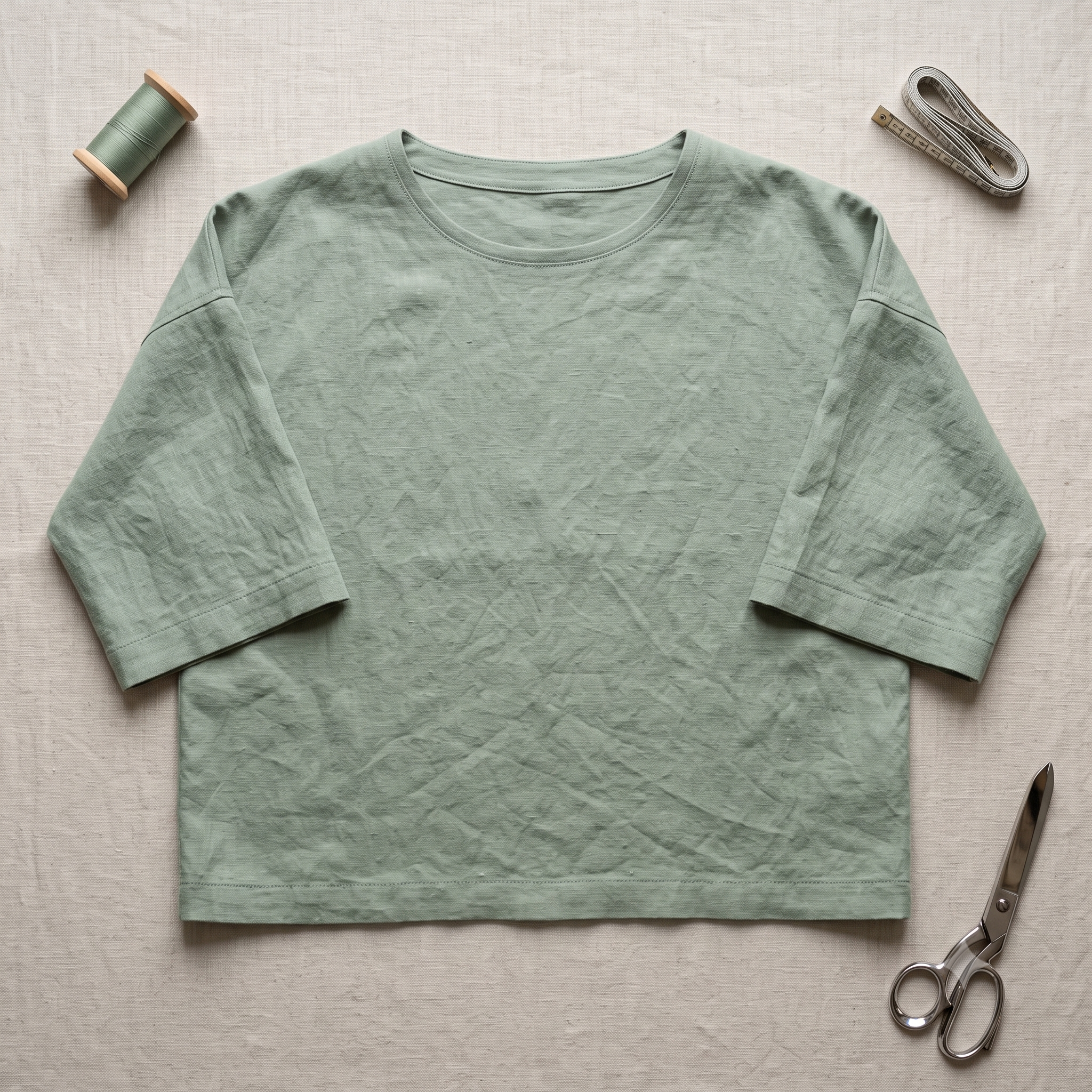 Linen Top Sewing Pattern PDF, Boxy Drop Shoulder Blouse, Easy Beginner Summer Top, Round Neck Loose Fit, XS-XXXL, Instant Download