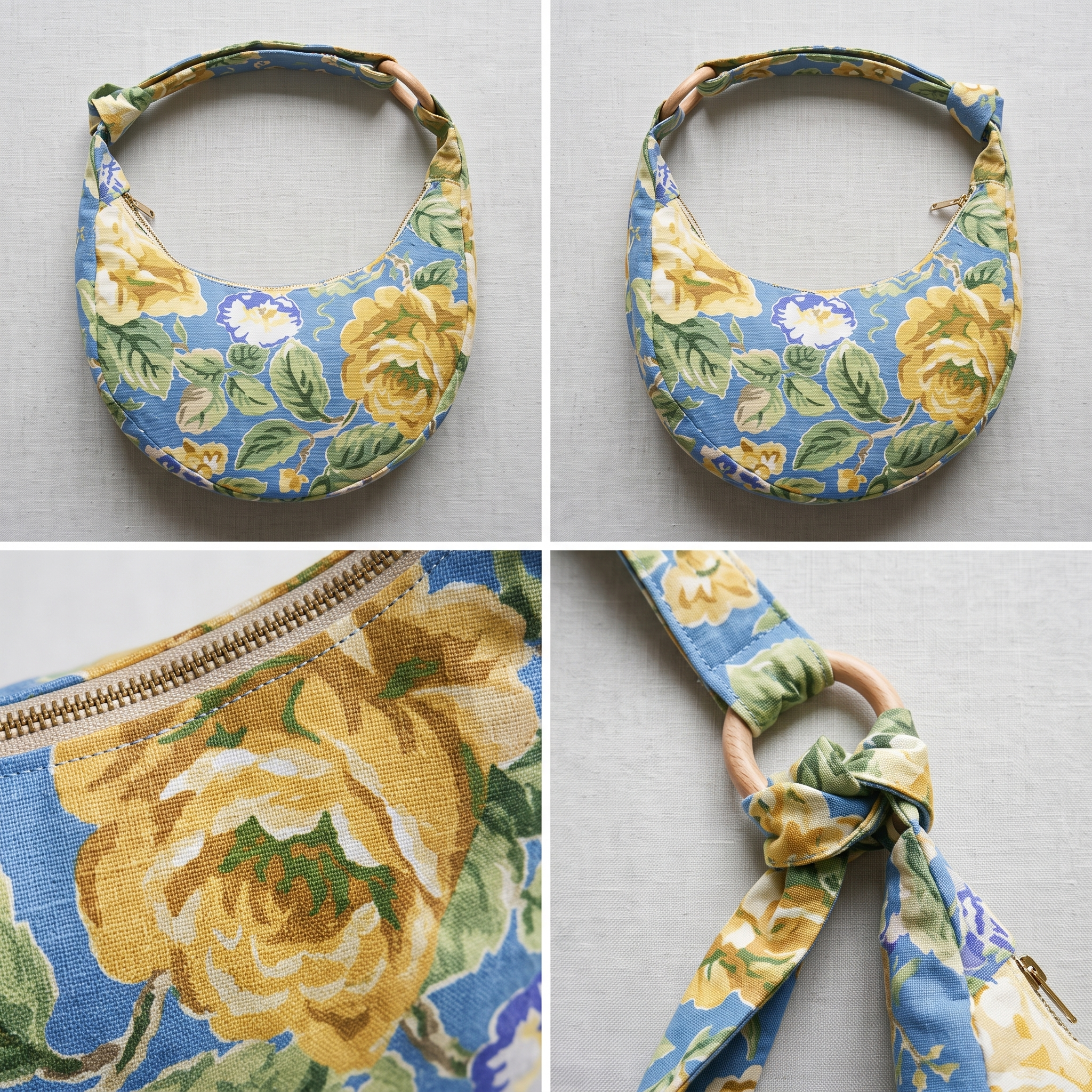NOÉMIE Half Moon Bag Sewing Pattern PDF, Crescent Shoulder Bag, Two Sizes, Three Strap Options, Upcycling Bag, Beginner Friendly, Instant Download