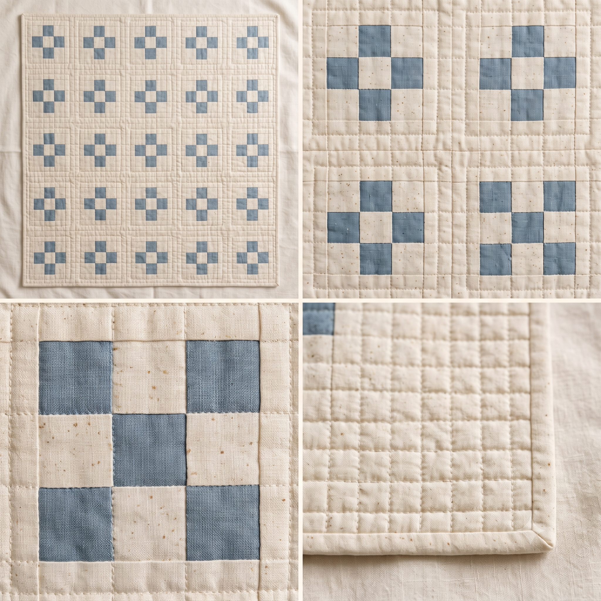 Nine Patch Quilt Pattern PDF, Beginner Modern Quilt Pattern, Minimalist Patchwork Throw, 48x60 Quilt Instant Download