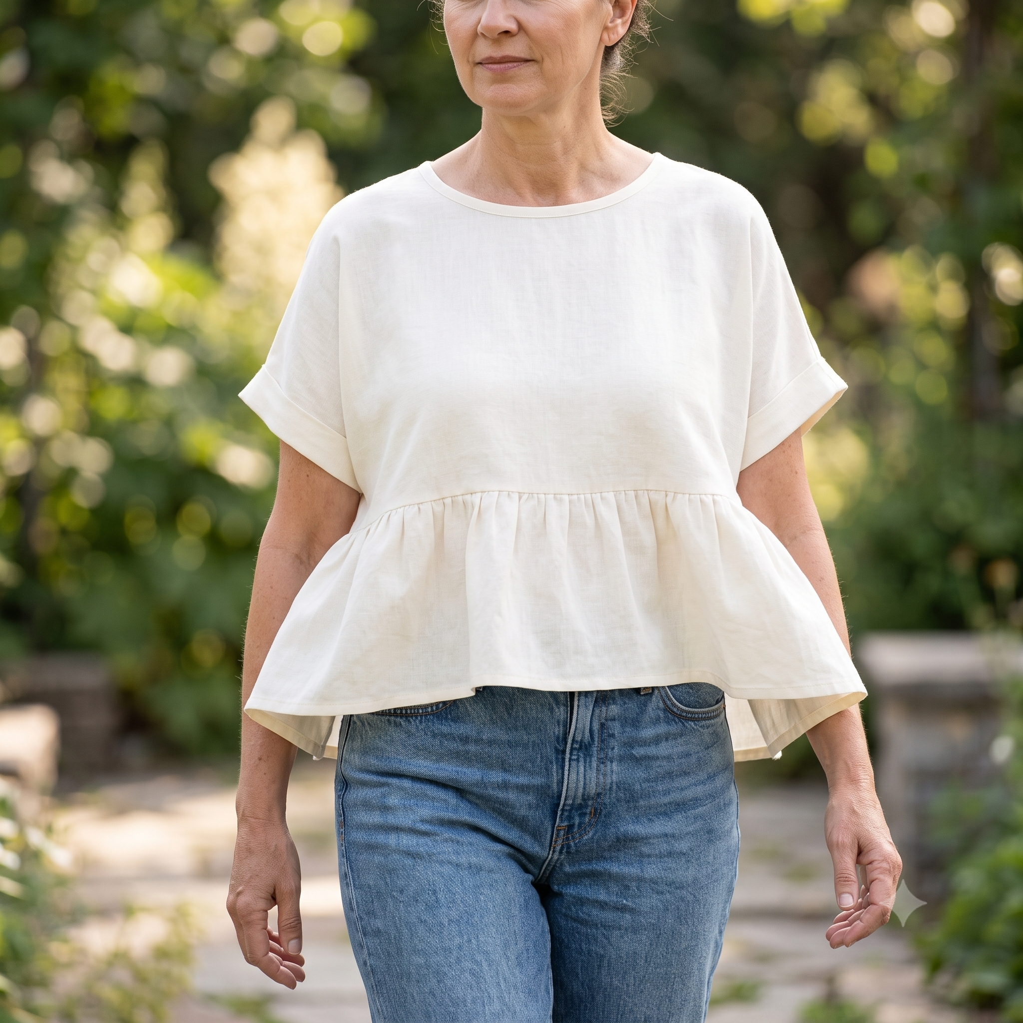 Peplum Top PDF Sewing Pattern, Cropped Swing Top Pattern, Beginner Top Sewing Pattern, Oversized Peplum Blouse Instant Download