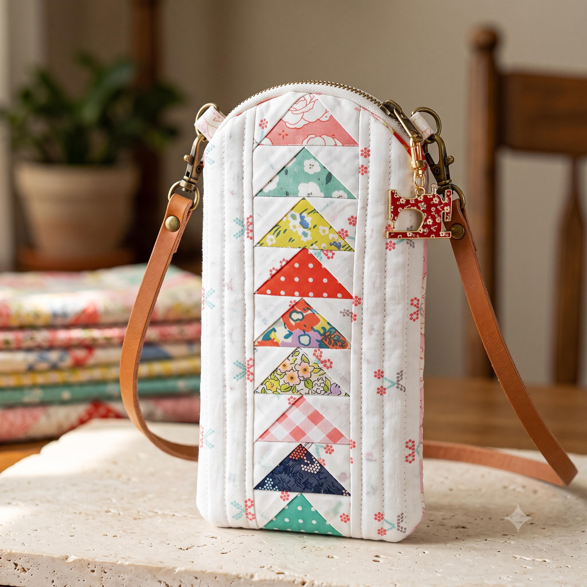 Phone Bag PDF Sewing Pattern, Quilted Crossbody Phone Pouch Pattern, Slim Phone Purse Pattern, Instant Download