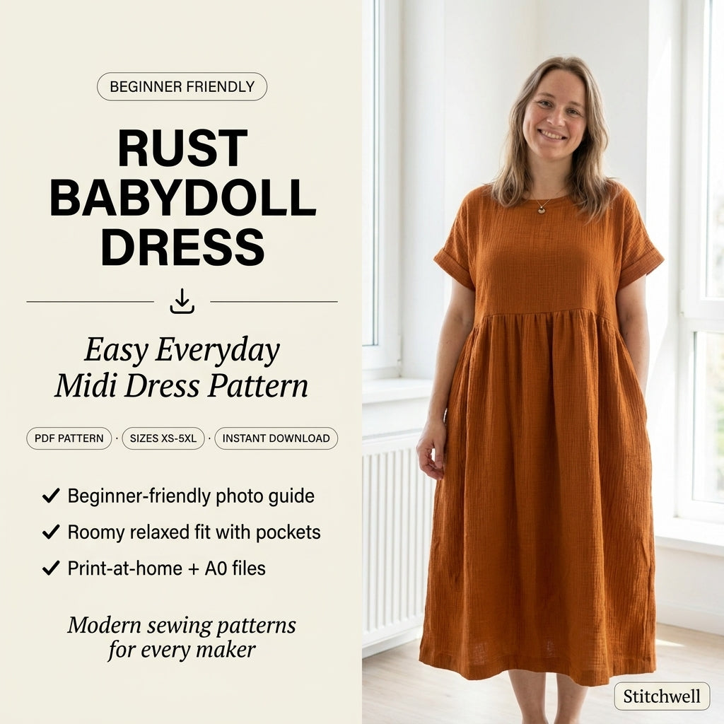 🍂 Rust Dress Sewing Pattern