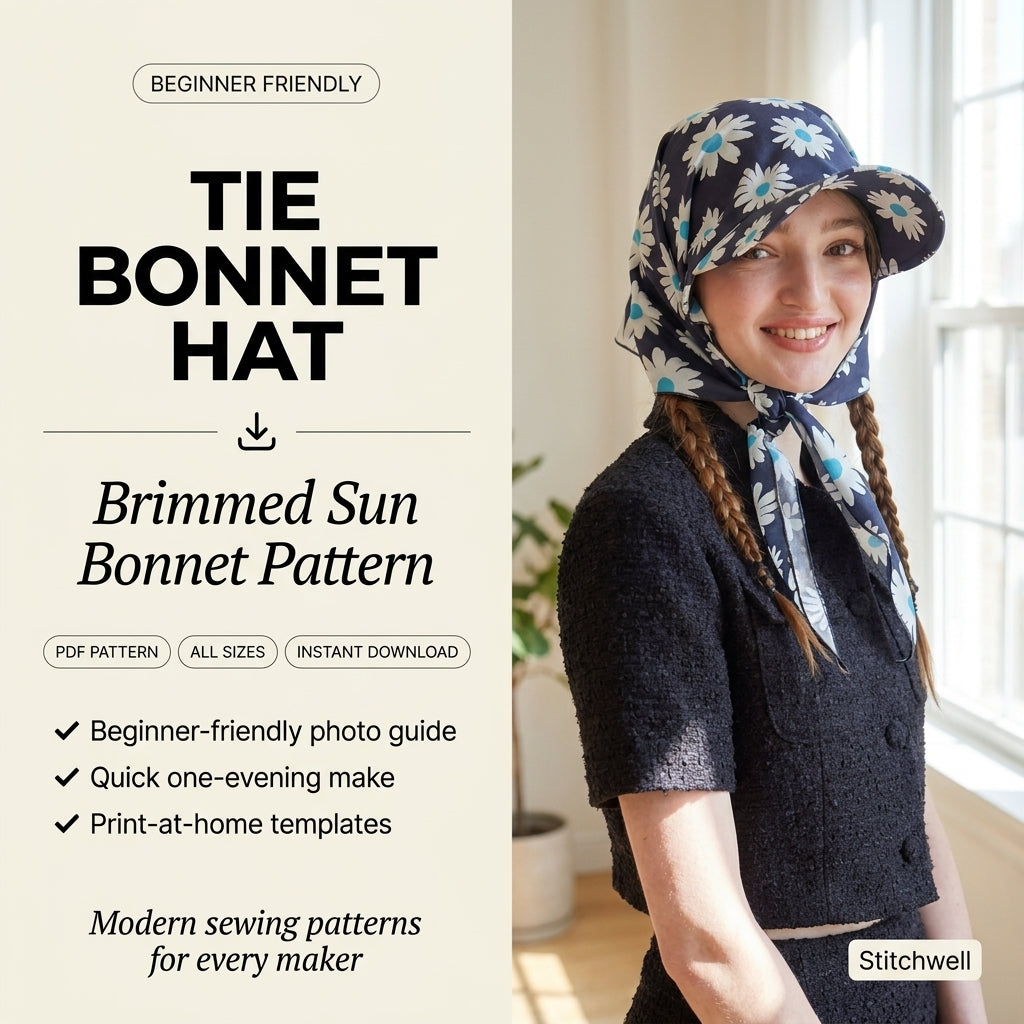 🌼 Tie Bonnet Hat Sewing Pattern