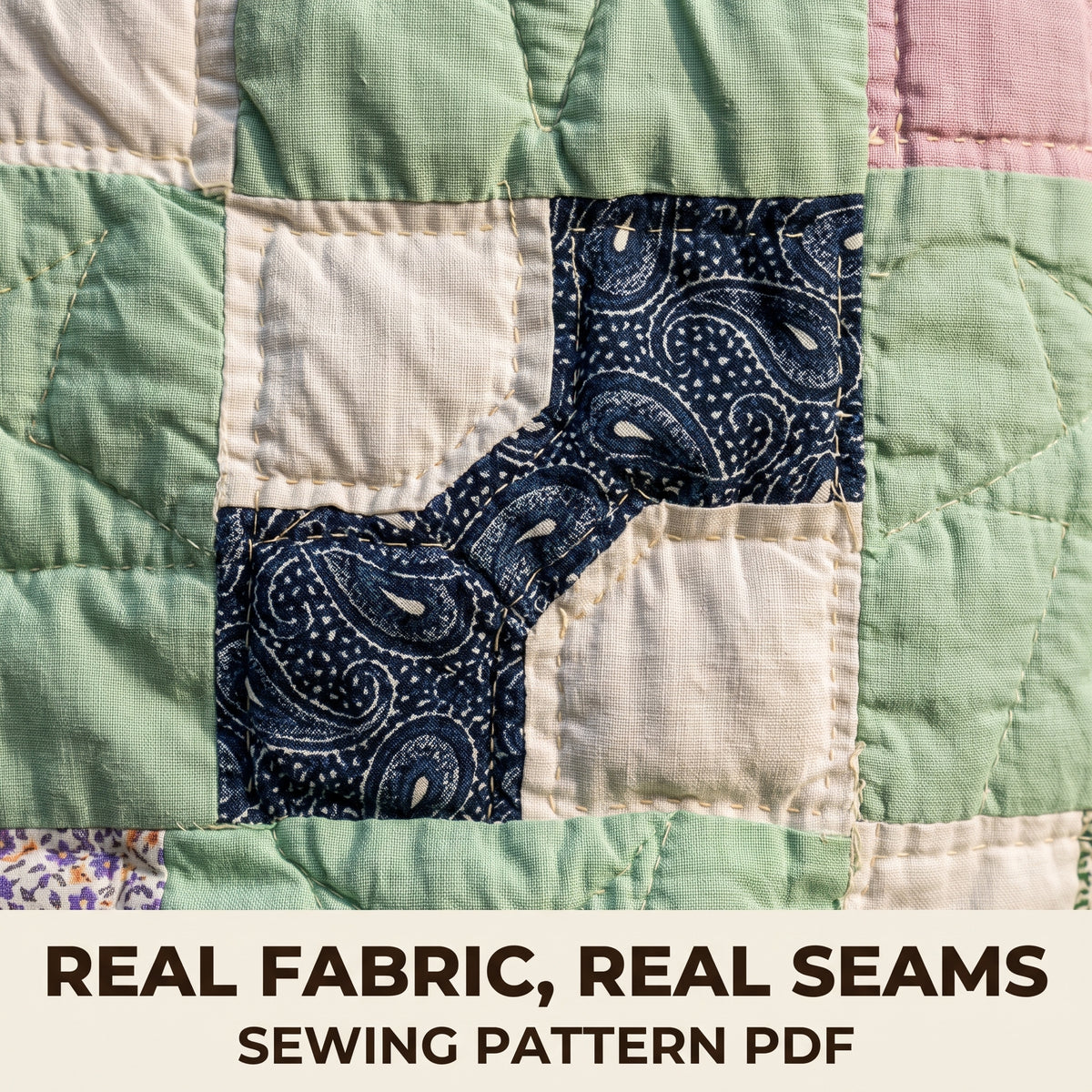 Quilt Bomber Jacket Sewing Pattern PDF, Oversized Zip Jacket from a Vintage Bowtie Quilt, Elastic Hem and Cuffs, XS–3XL