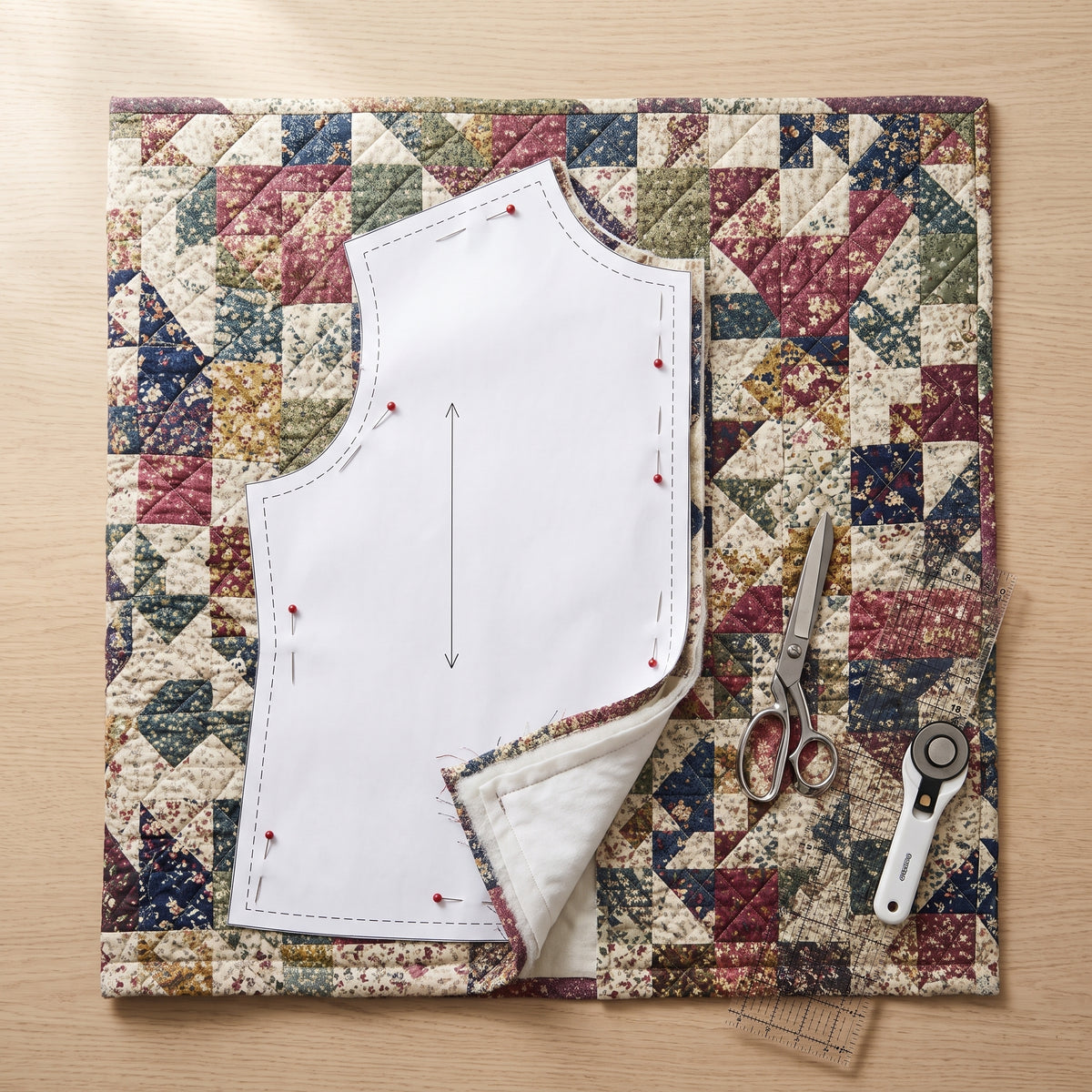 Quilted Patchwork Jacket Sewing Pattern PDF, Hooded, XS-XXXL