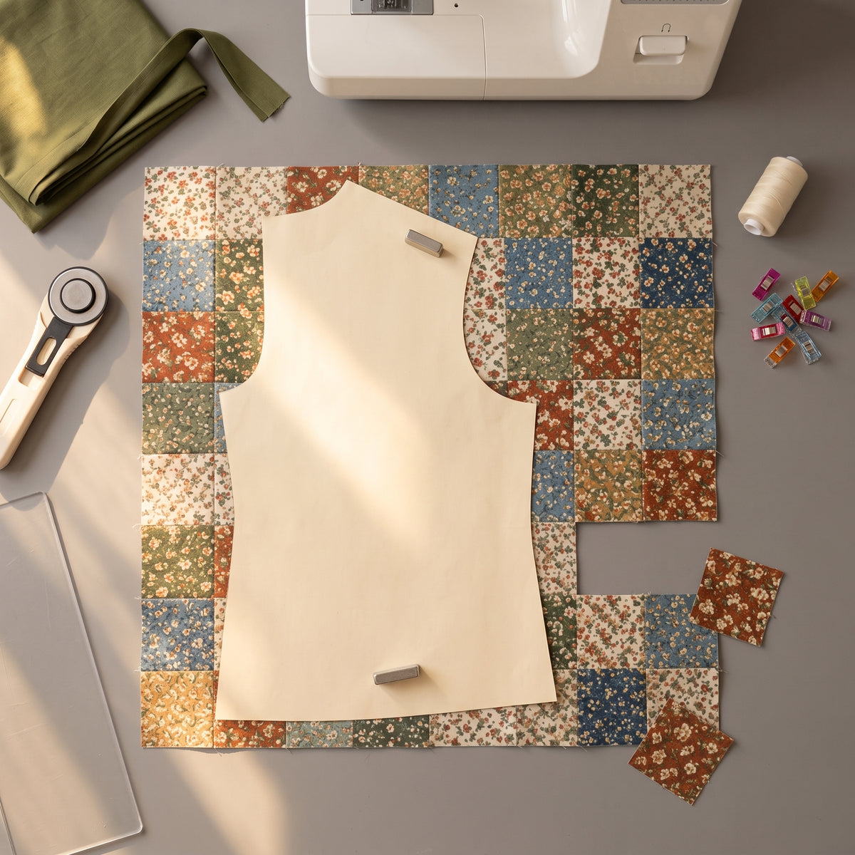 Quilted Jacket Sewing Pattern | Womens Patchwork Quilt Coat PDF, No Quilting Needed | XS to 3XL | Beginner Friendly