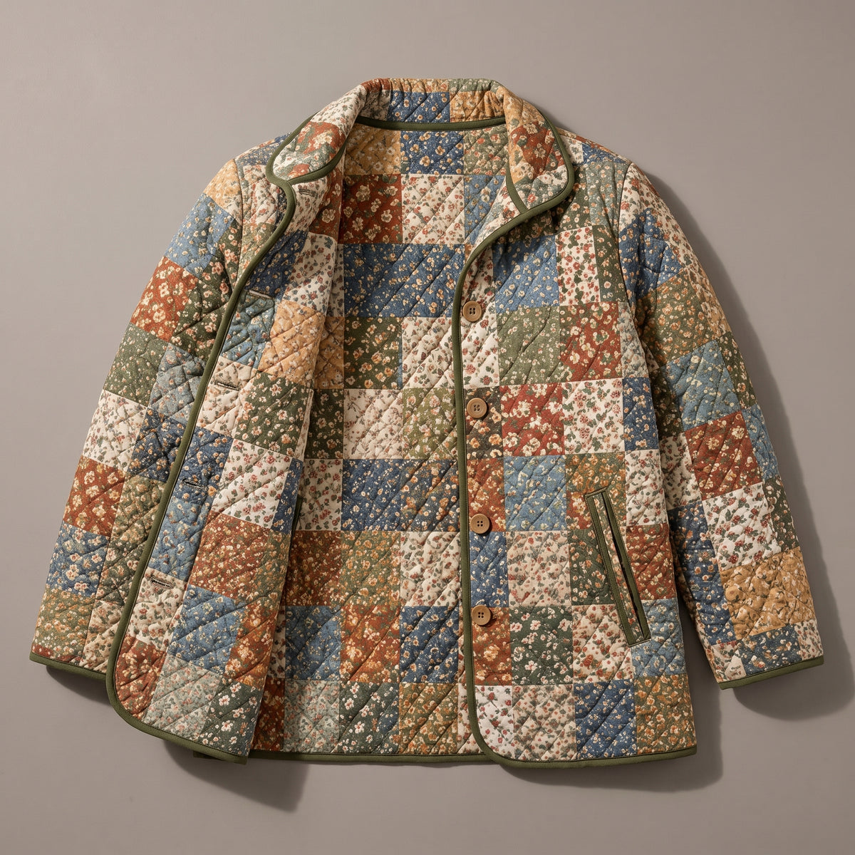 Quilted Jacket Sewing Pattern | Womens Patchwork Quilt Coat PDF, No Quilting Needed | XS to 3XL | Beginner Friendly
