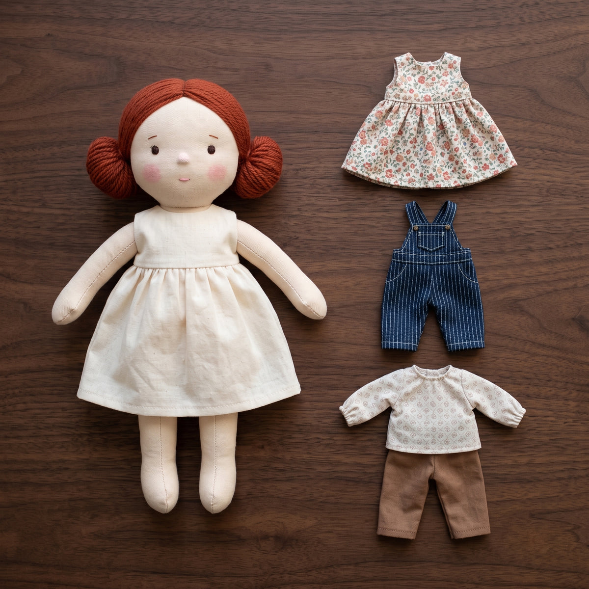 Rag Doll Sewing Pattern PDF | 18 inch Cloth Doll + Full Clothes Wardrobe | 4 Doll Patterns Inc. Mermaid & Witch