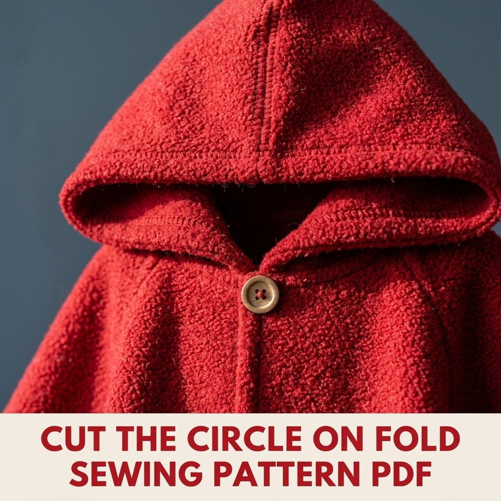 Kids Red Hooded Cape Sewing Pattern PDF – Easy Circle Cape