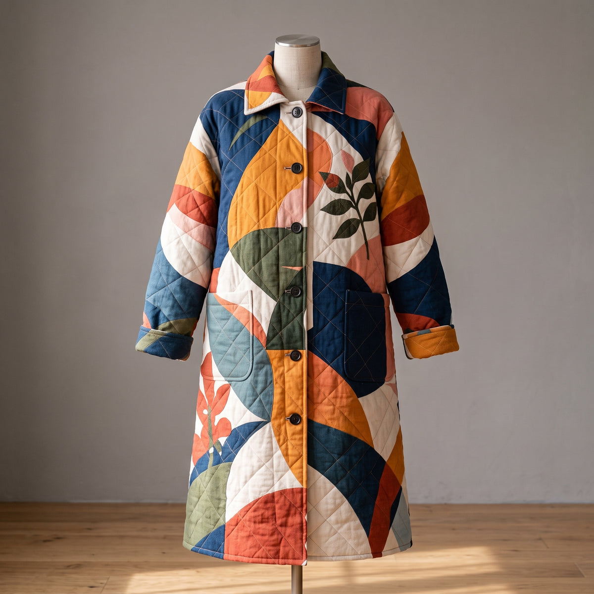Reversible Quilted Coat Sewing Pattern PDF, Patchwork Jacket