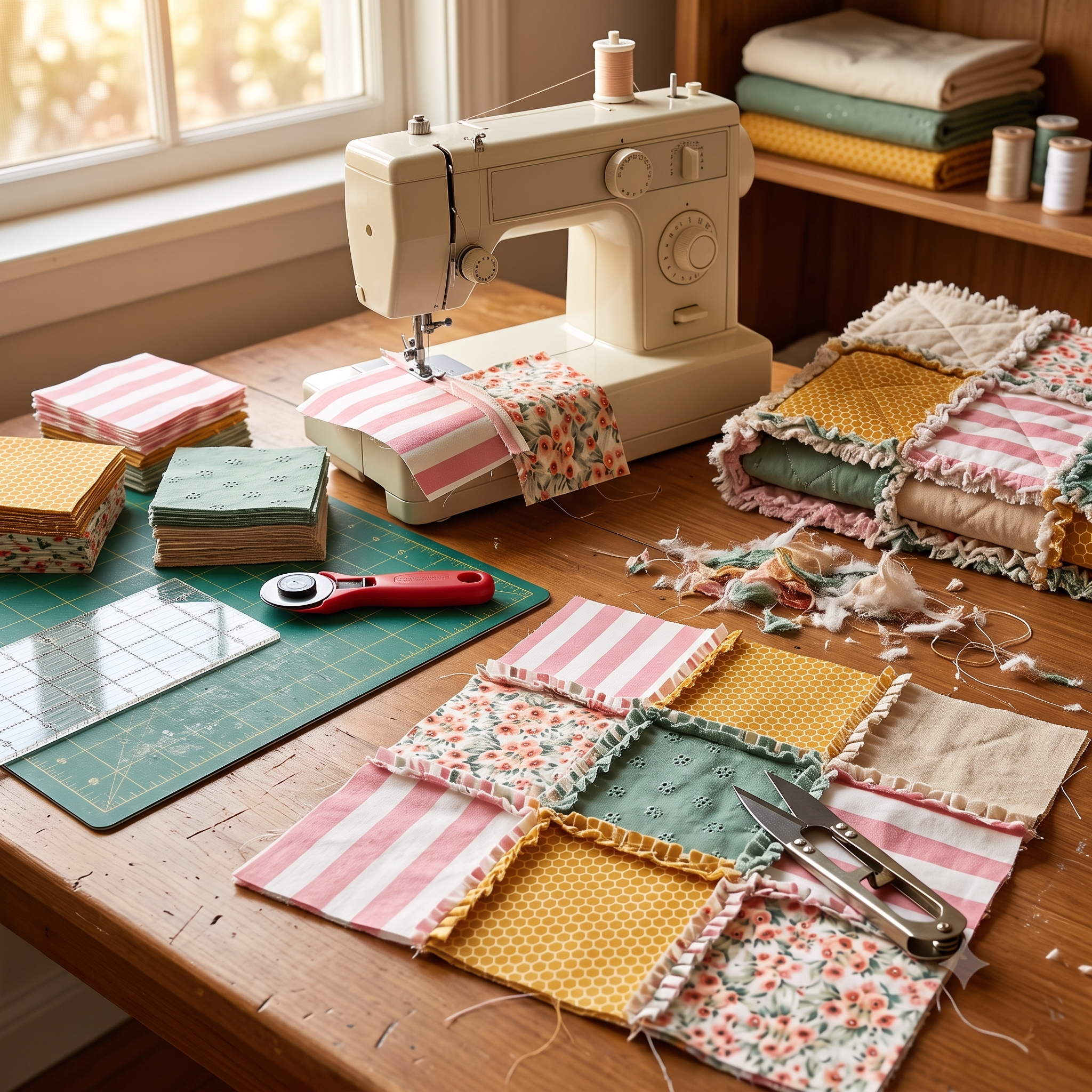 Reversible Rag Quilt Sewing Pattern PDF | Beginner Rag Quilt Tutorial | Baby Quilt Pattern | Instant Download | 4 Sizes Included