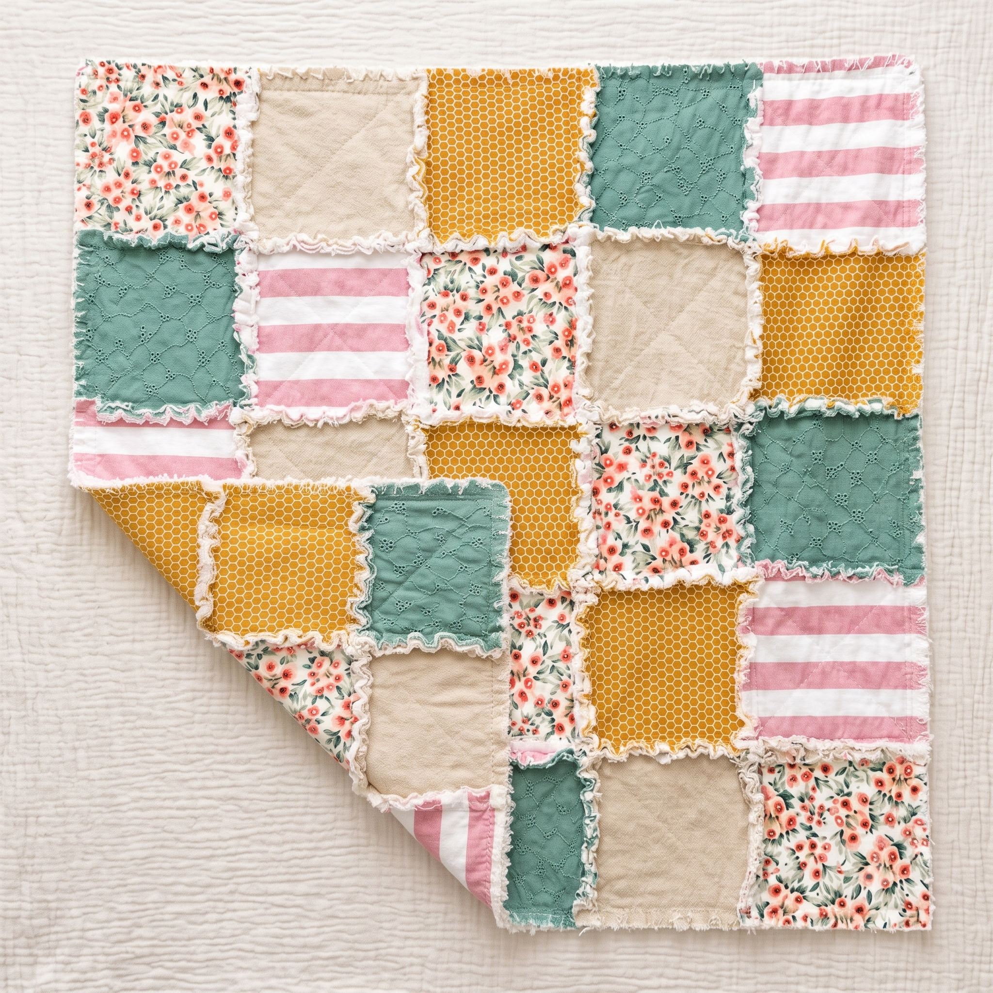 Reversible Rag Quilt Sewing Pattern PDF | Beginner Rag Quilt Tutorial | Baby Quilt Pattern | Instant Download | 4 Sizes Included