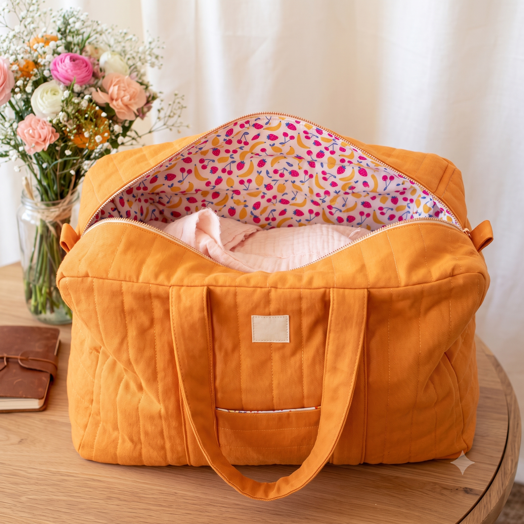 Sac Week-end Sewing Pattern – PDF Quilted Weekender Bag Pattern – Overnight Travel Duffle Bag with Zip – 44×33×20 cm – A4 Print at Home – Instant Download