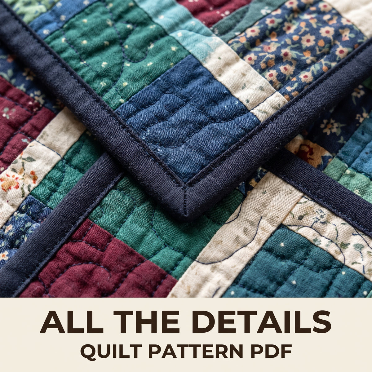Plaid Look Patchwork Quilt Pattern, Dark Mid and Light Value Tartan Quilt, Fat Quarter Friendly, Instant PDF