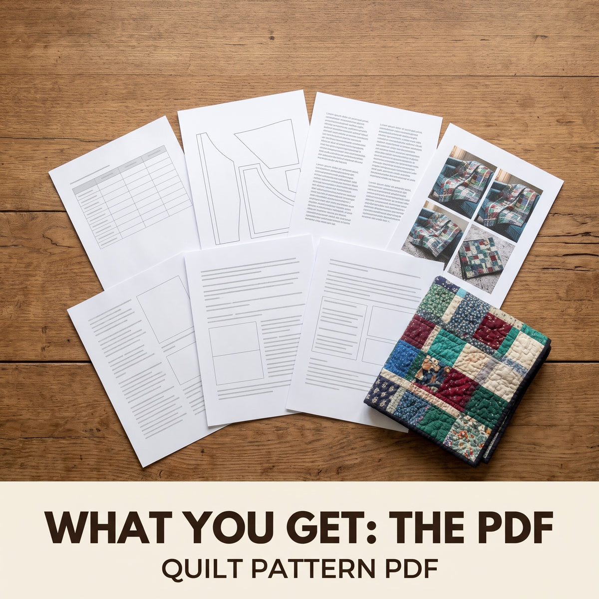 Plaid Look Patchwork Quilt Pattern, Dark Mid and Light Value Tartan Quilt, Fat Quarter Friendly, Instant PDF